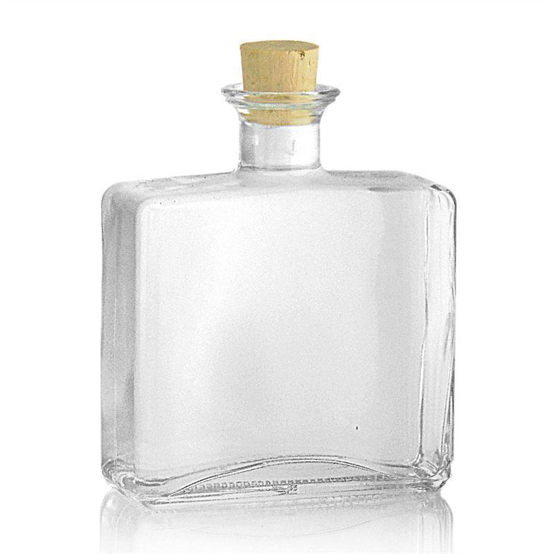 500 ml Glasflasche 'Julia', rechteckig, Mündung: Kork