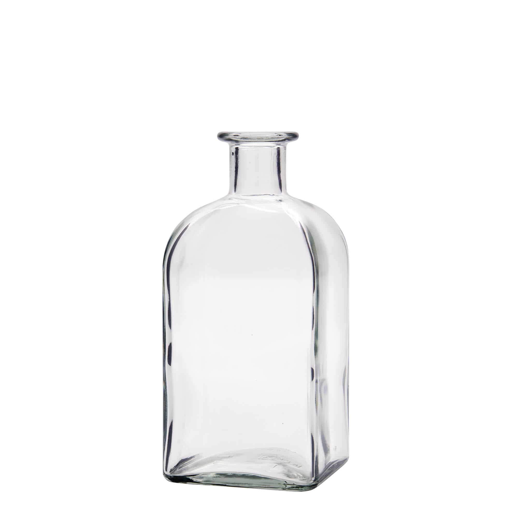 500 ml Glasflasche Apotheker Carré, quadratisch, Mündung: Kork