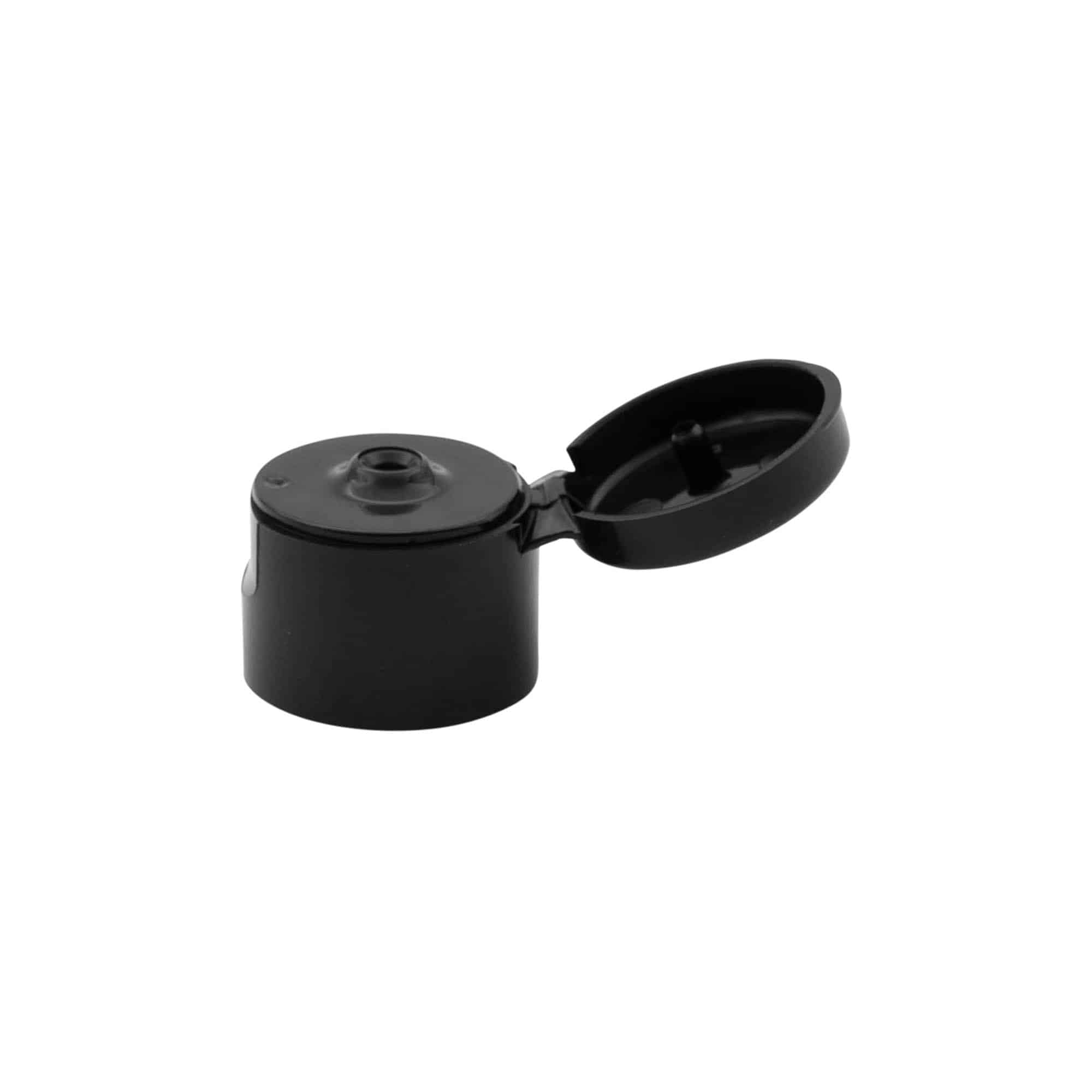 Schraubverschluss Klappscharnier, PP-Kunststoff, schwarz, für Mündung: GPI 20/410
