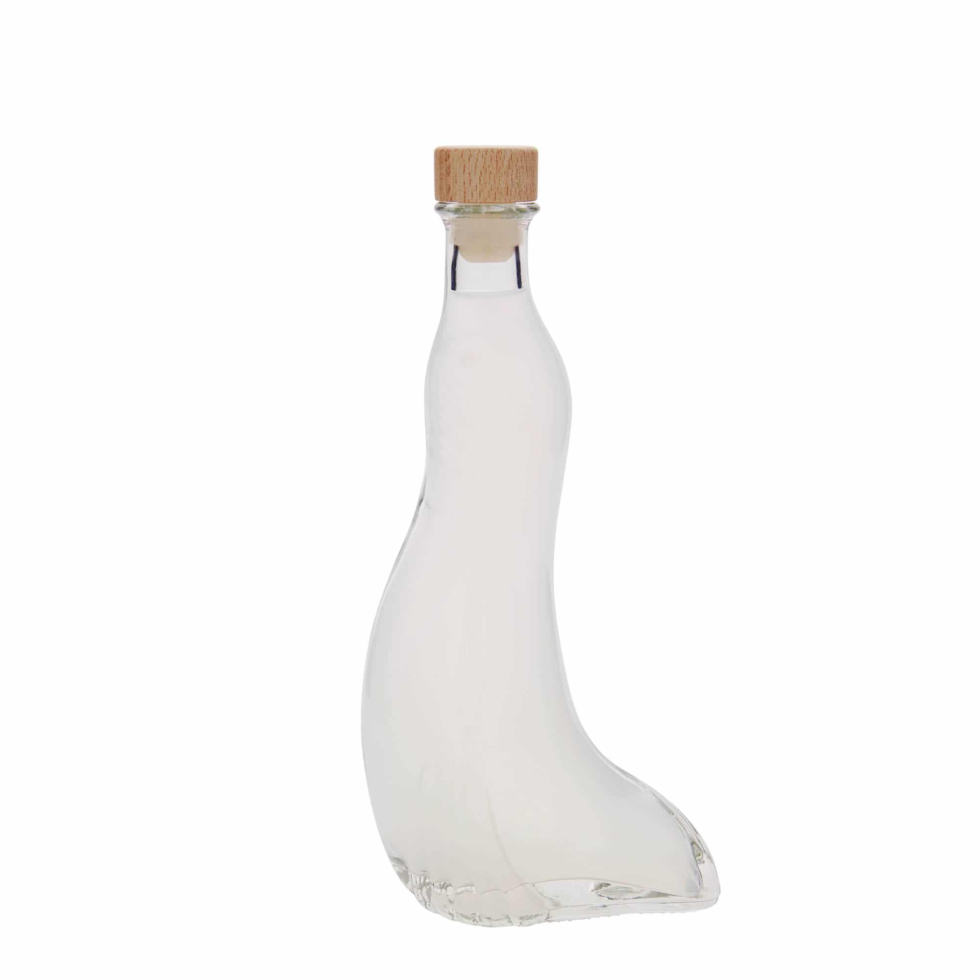 200 ml Glasflasche 'Seehund', Mündung: Kork