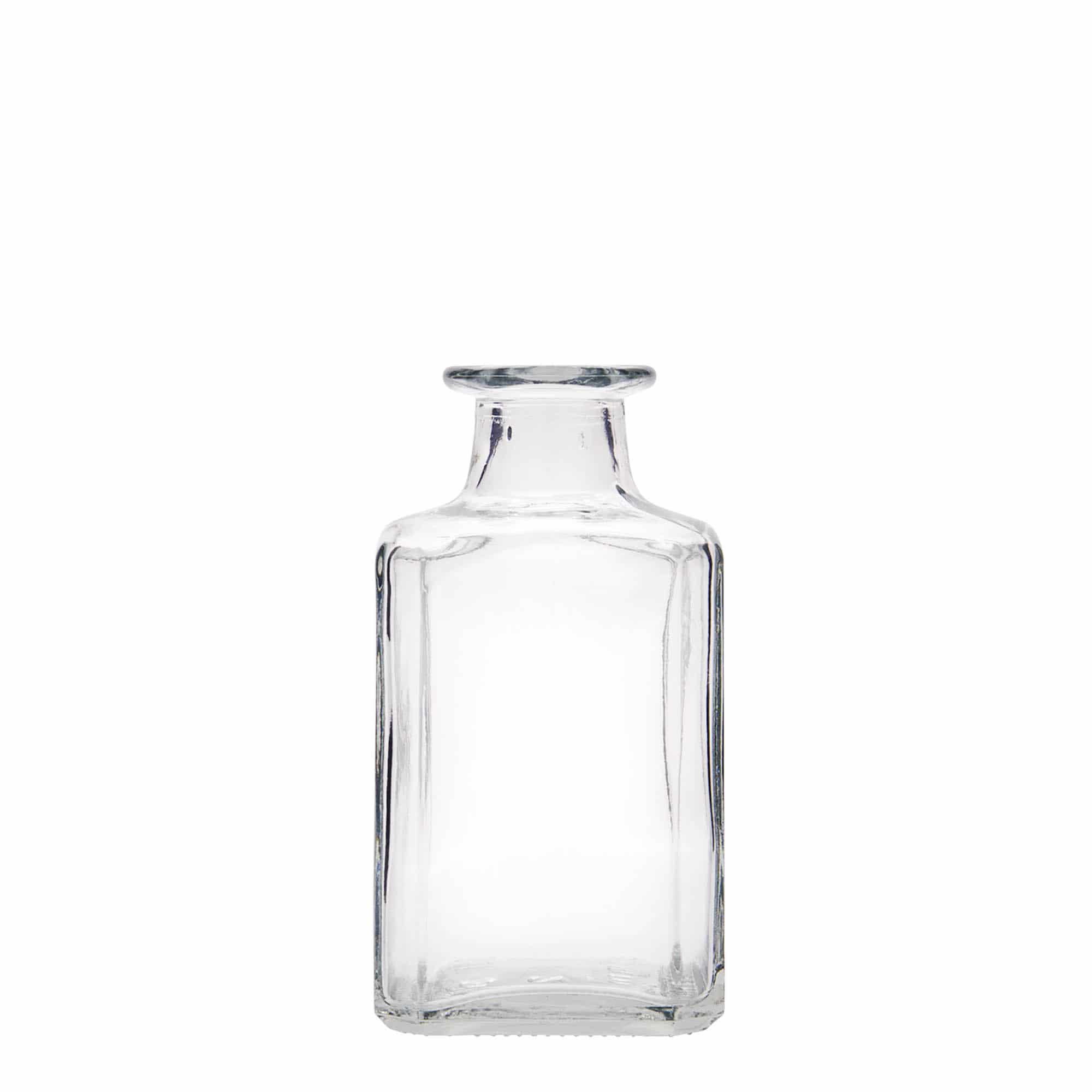 250 ml Glasflasche 'Torben', quadratisch, Mündung: Kork