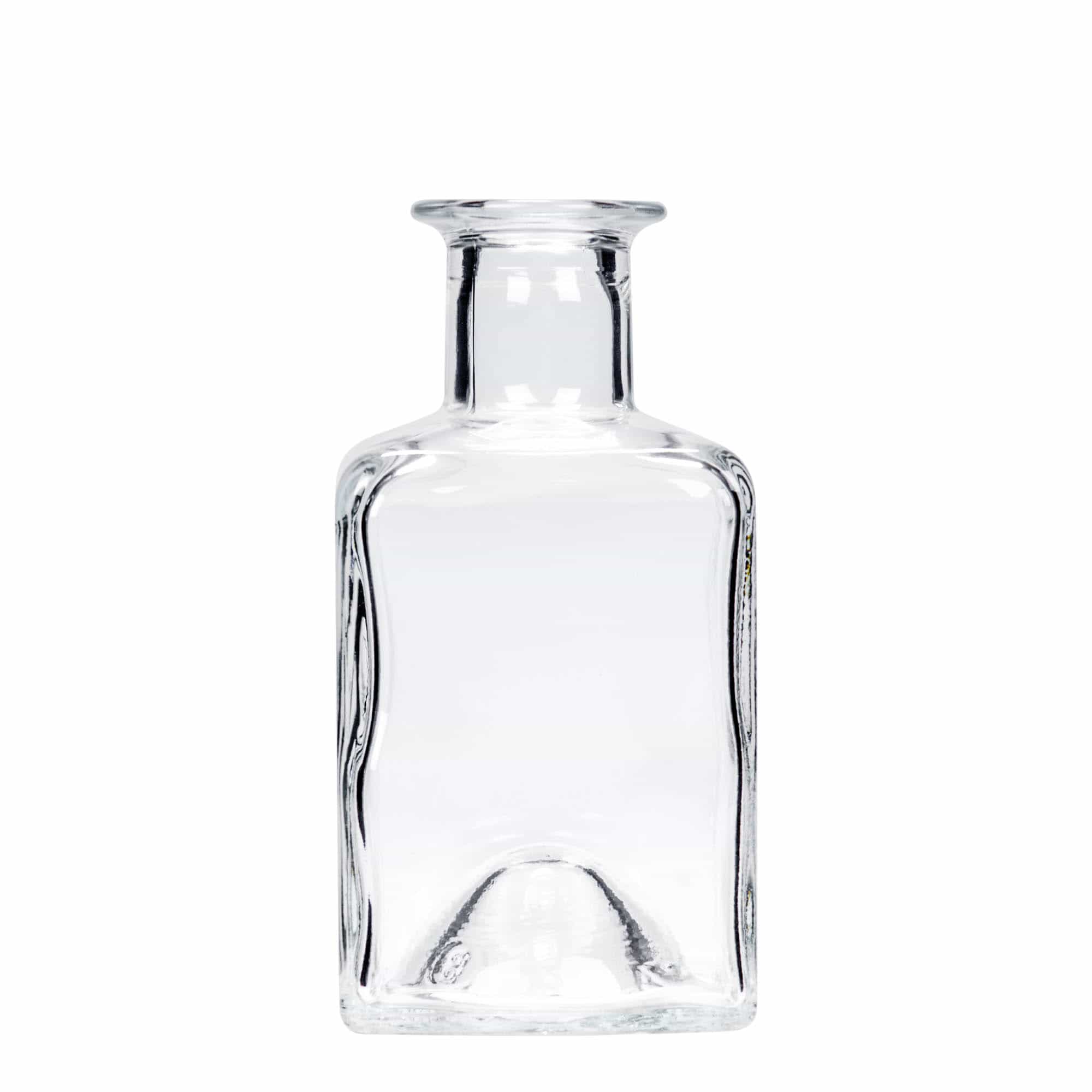 200 ml Glasflasche 'Kubica', quadratisch, Mündung: Kork