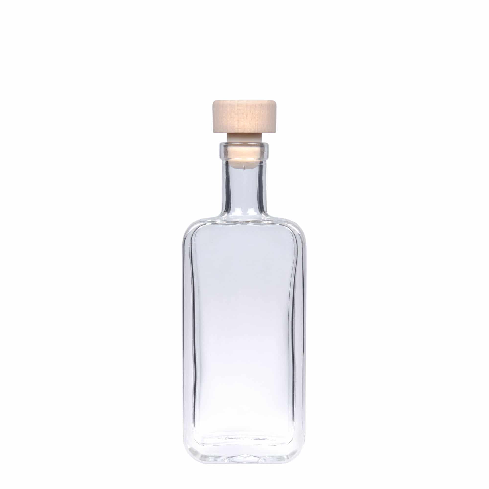 100 ml Glasflasche 'Nice', rechteckig, Mündung: Kork
