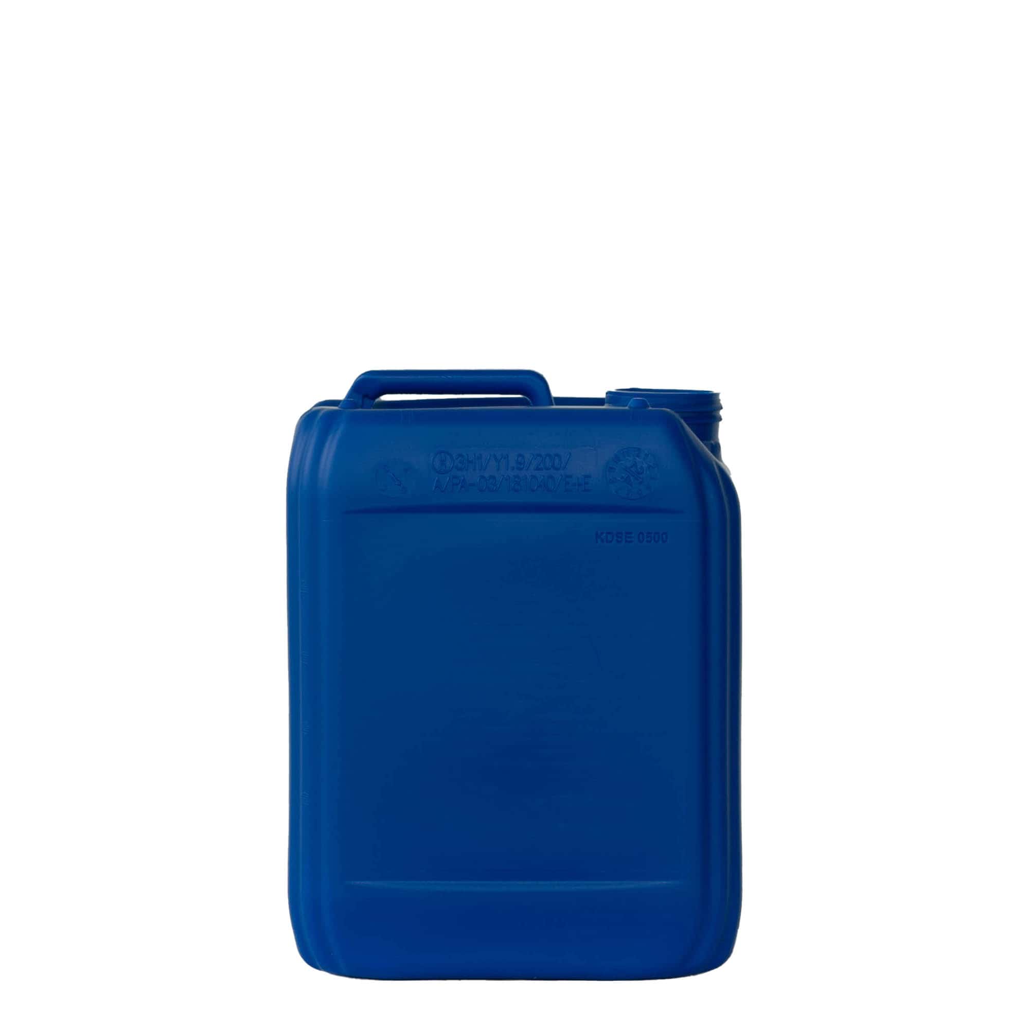 5 l Kanister, rechteckig, HDPE-Kunststoff, blau, Mündung: ND 55