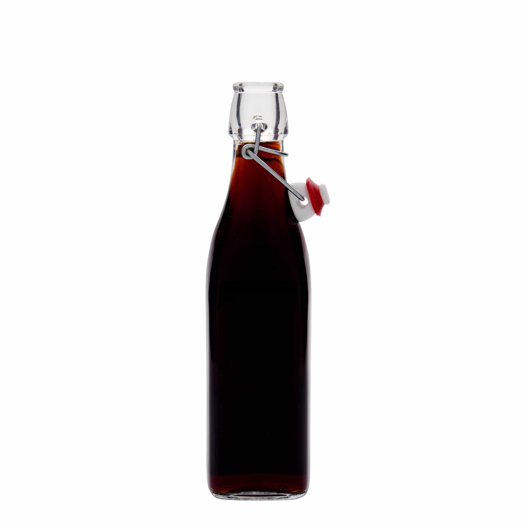 500 ml Glasflasche 'Swing, quadratisch, Mündung: Bügelverschluss