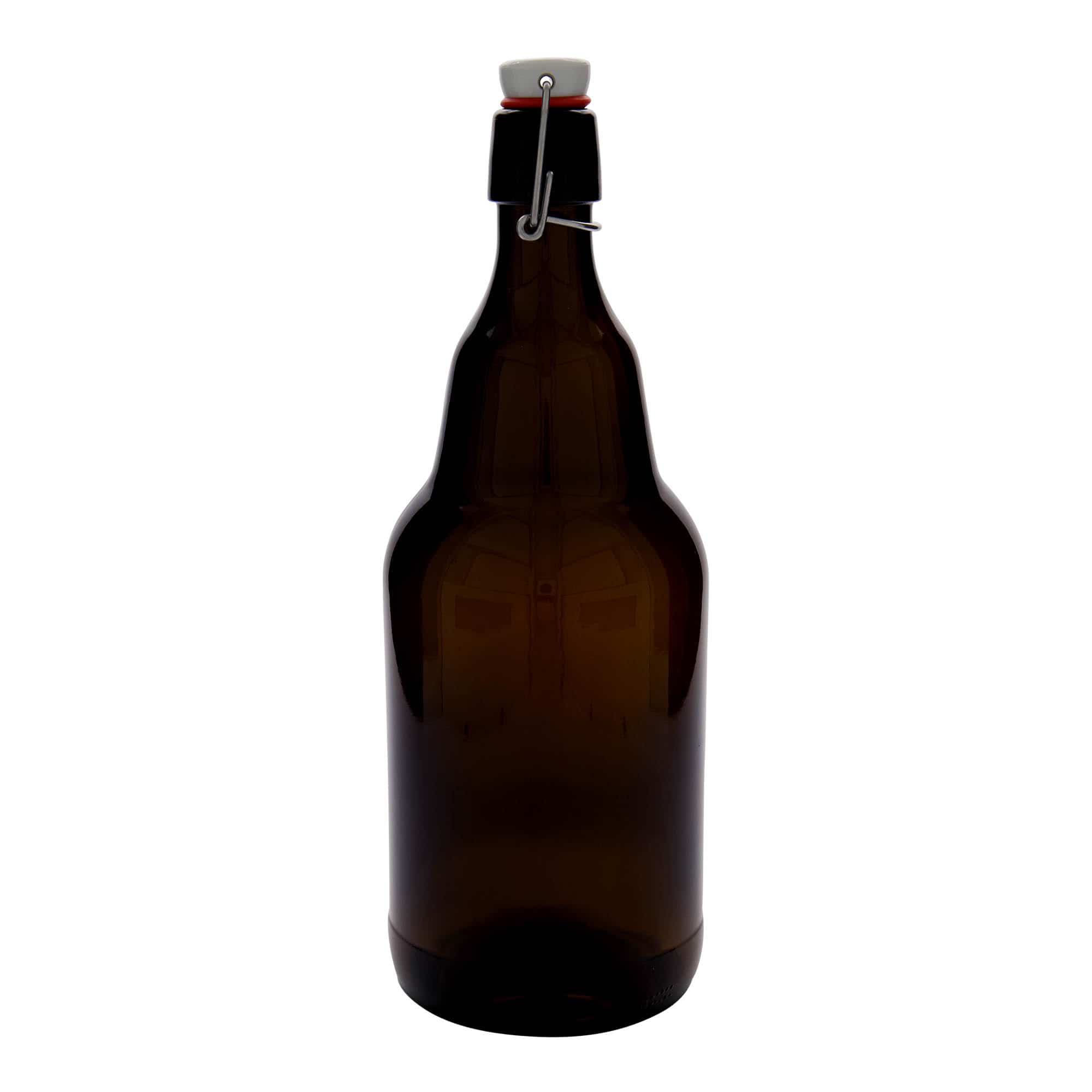 2.000 ml Bierflasche, Glas, braun, Mündung: Bügelverschluss