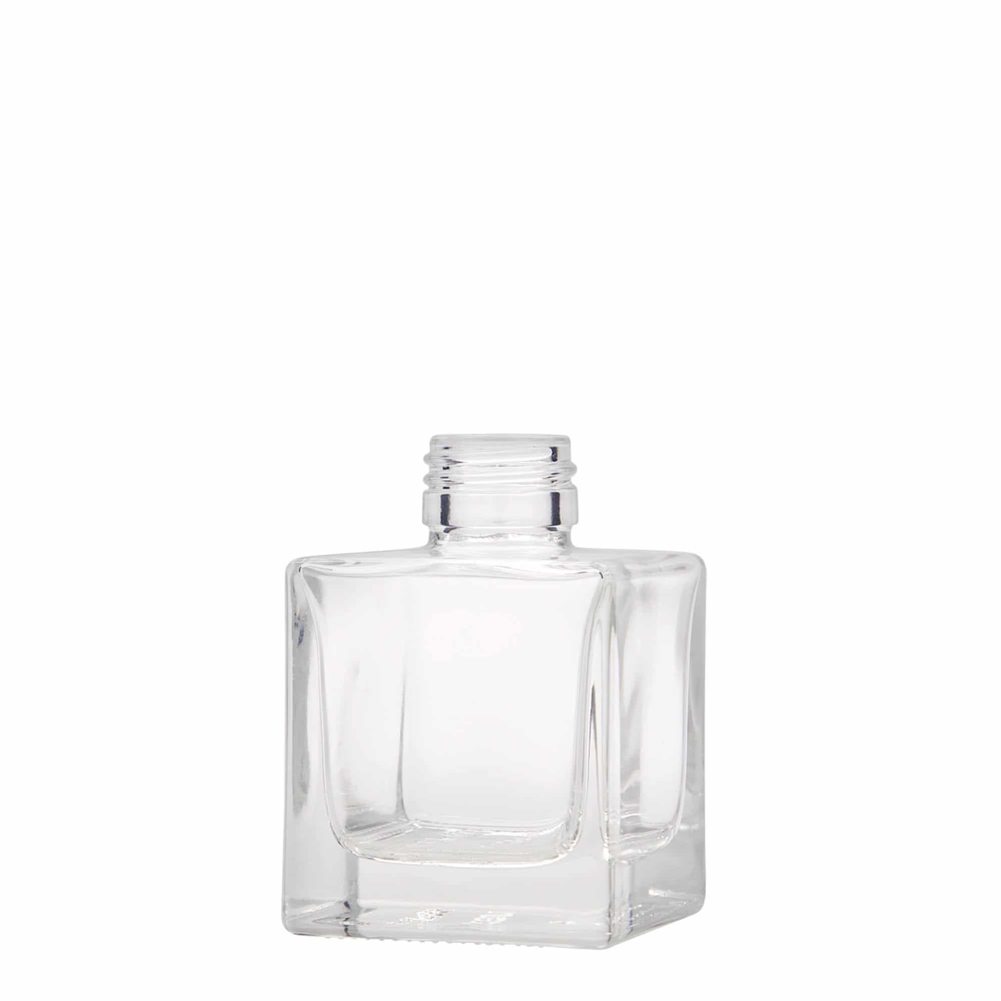 100 ml Glasflasche 'Cube', quadratisch, Mündung: PP 28