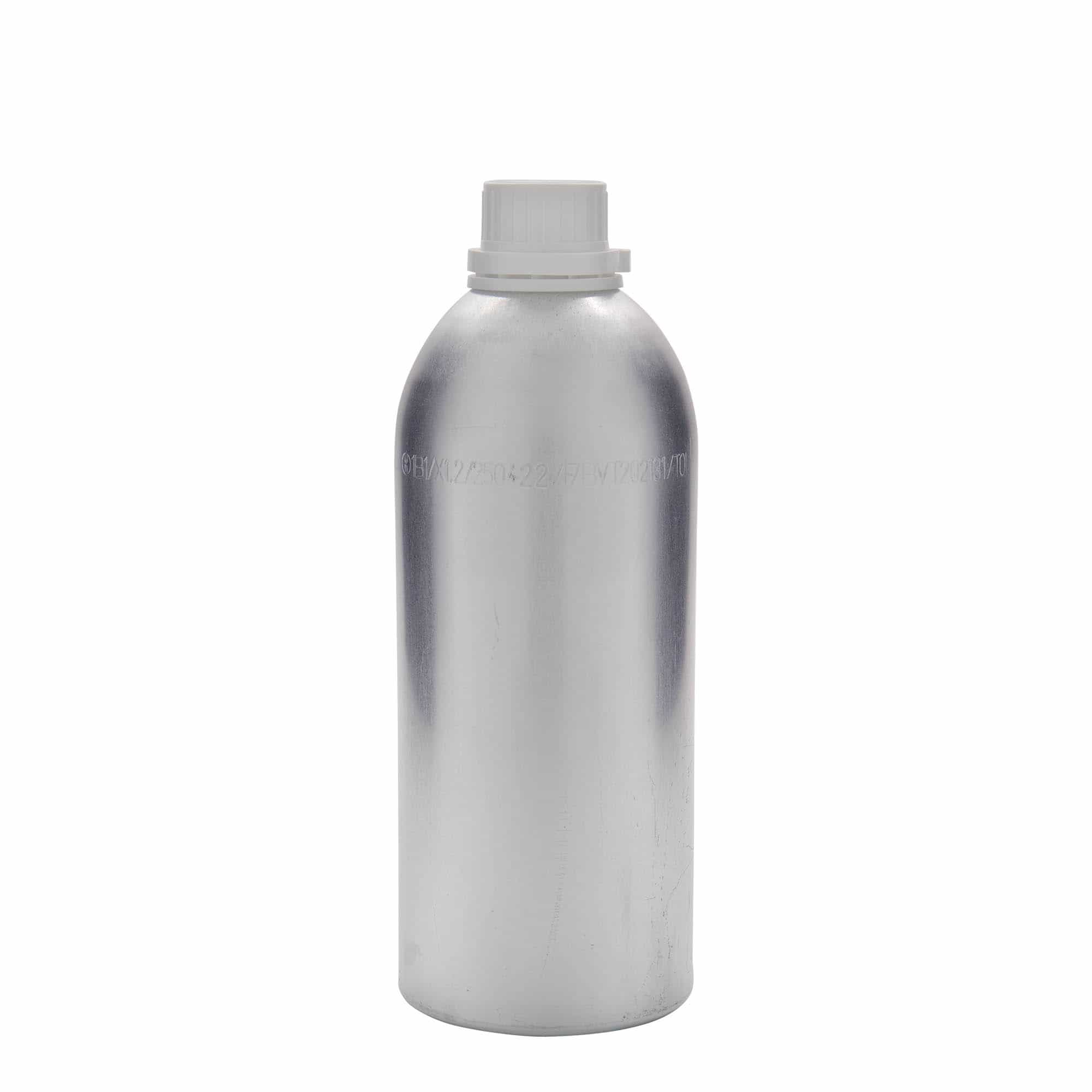 1100 ml Aluminiumflasche, Metall, silber, Mündung: DIN 32