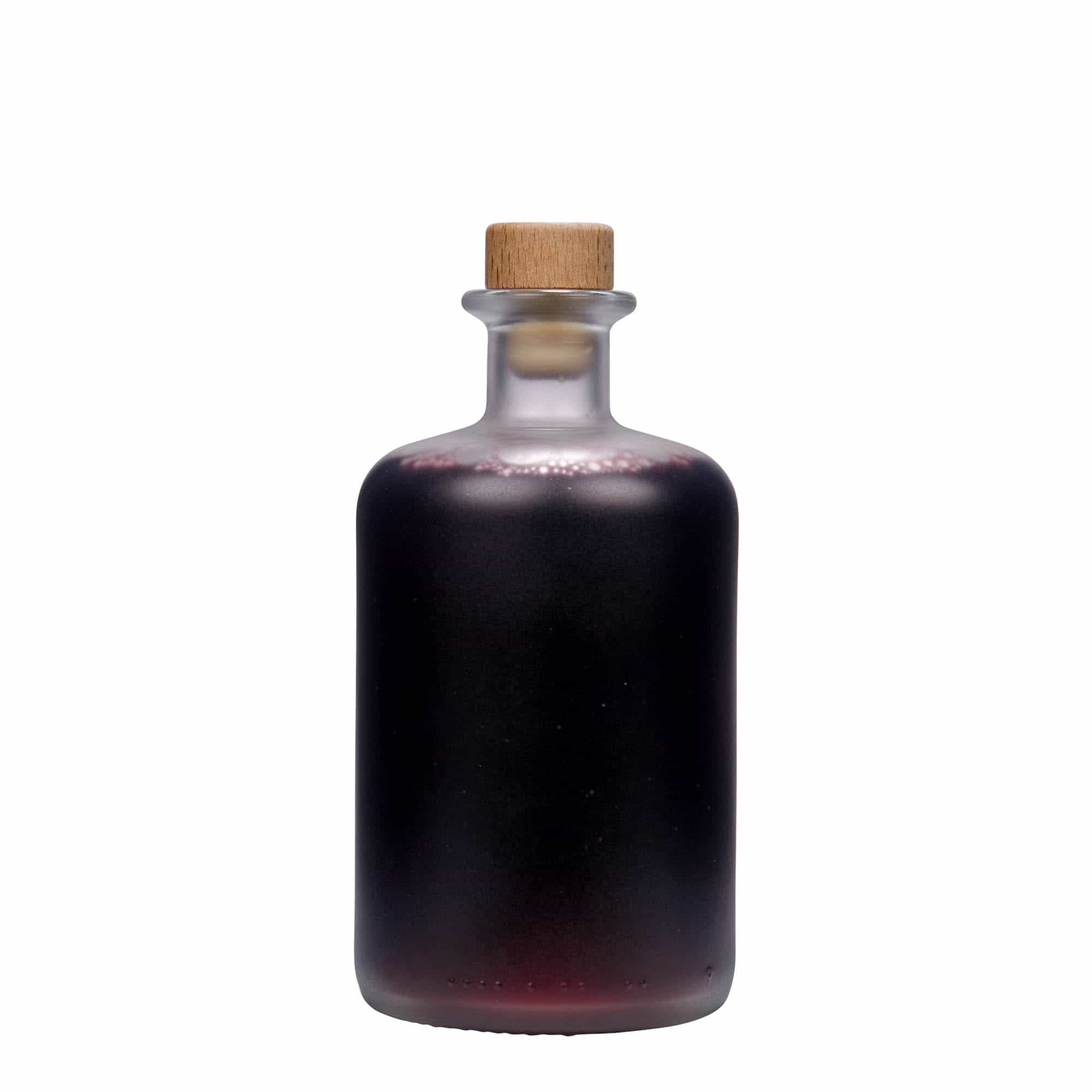 500 ml Glasflasche Apotheker, geeist, Mündung: Kork