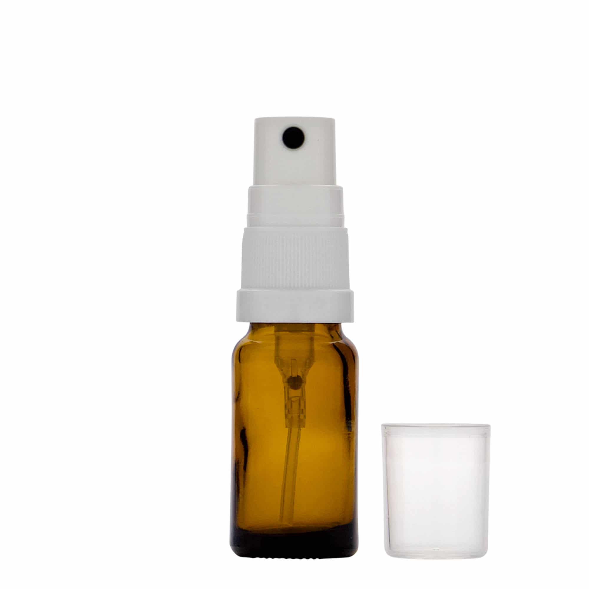 10 ml Sprühflasche Medizin, Glas, braun, Mündung: DIN 18