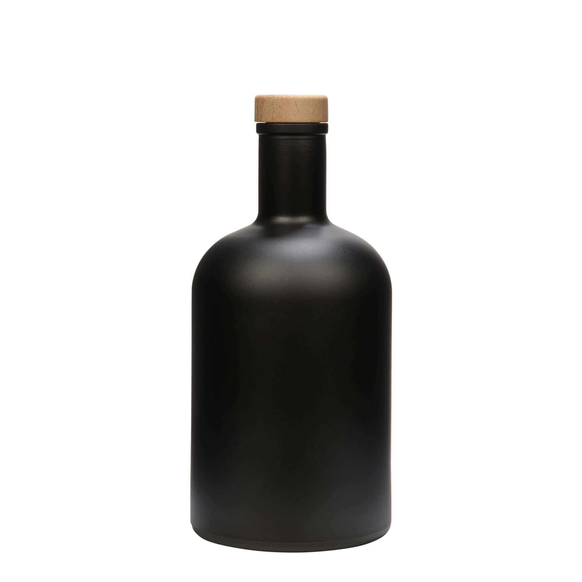 700 ml Glasflasche 'Gerardino', schwarz, Mündung: Kork