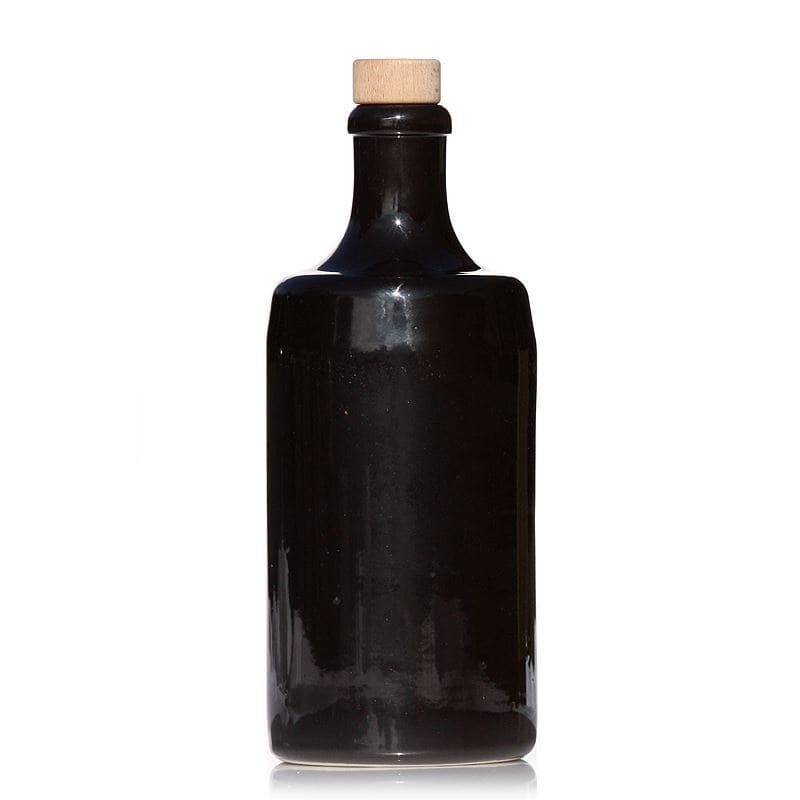 700 ml Tonkrug 'Calvados, Steinzeug, schwarz, Mündung: Kork