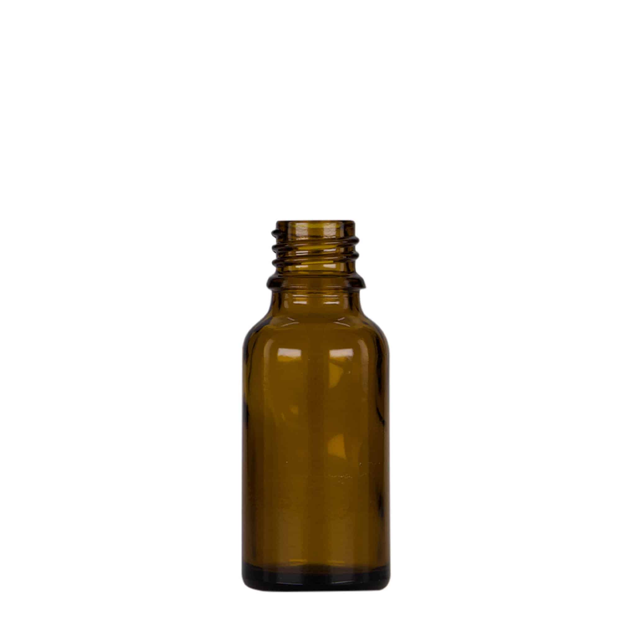 20 ml Pipettenflasche Medizin, Glas, braun-schwarz, Mündung: DIN 18