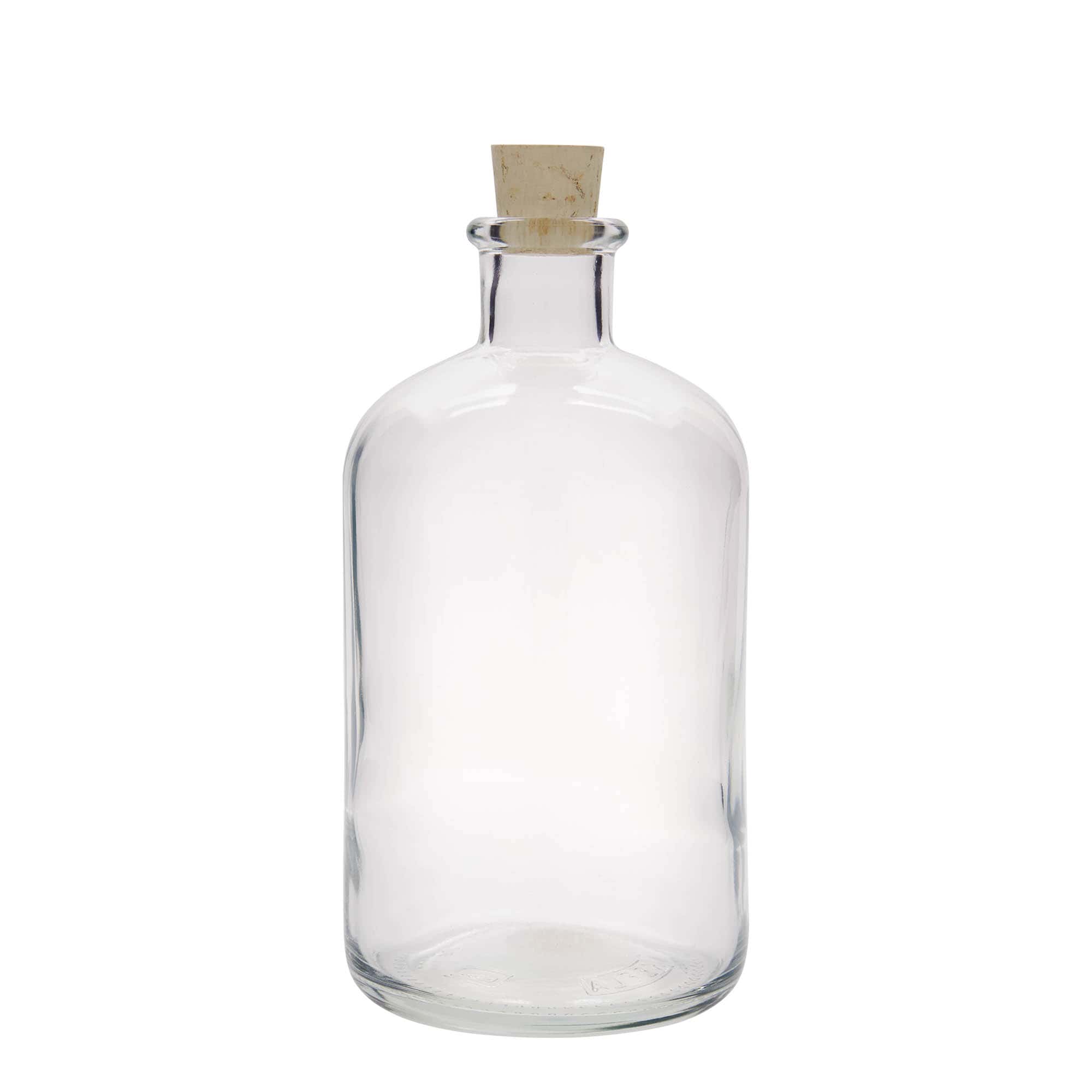 1.000 ml Glasflasche Apotheker, Mündung: Kork