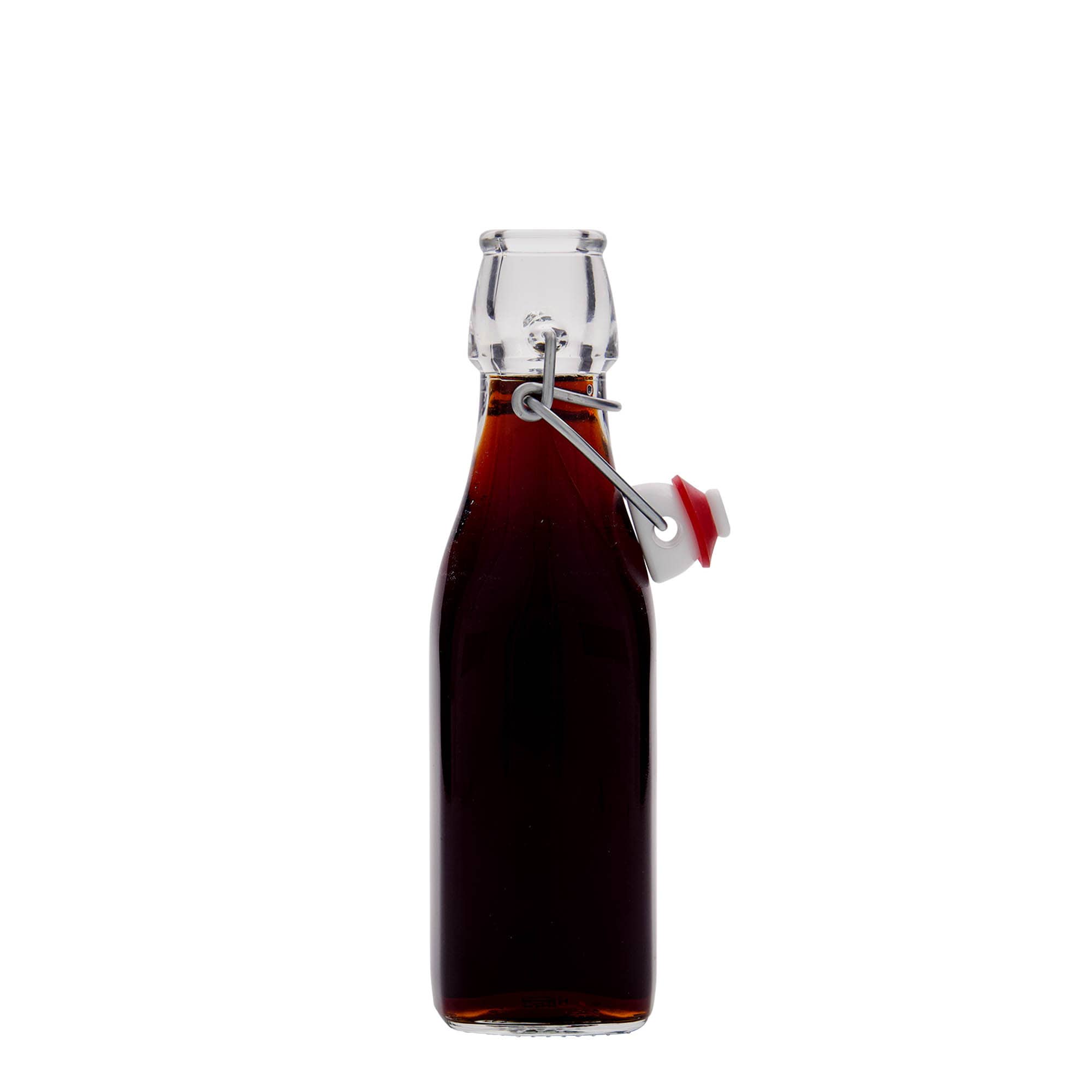 250 ml Glasflasche 'Swing, quadratisch, Mündung: Bügelverschluss