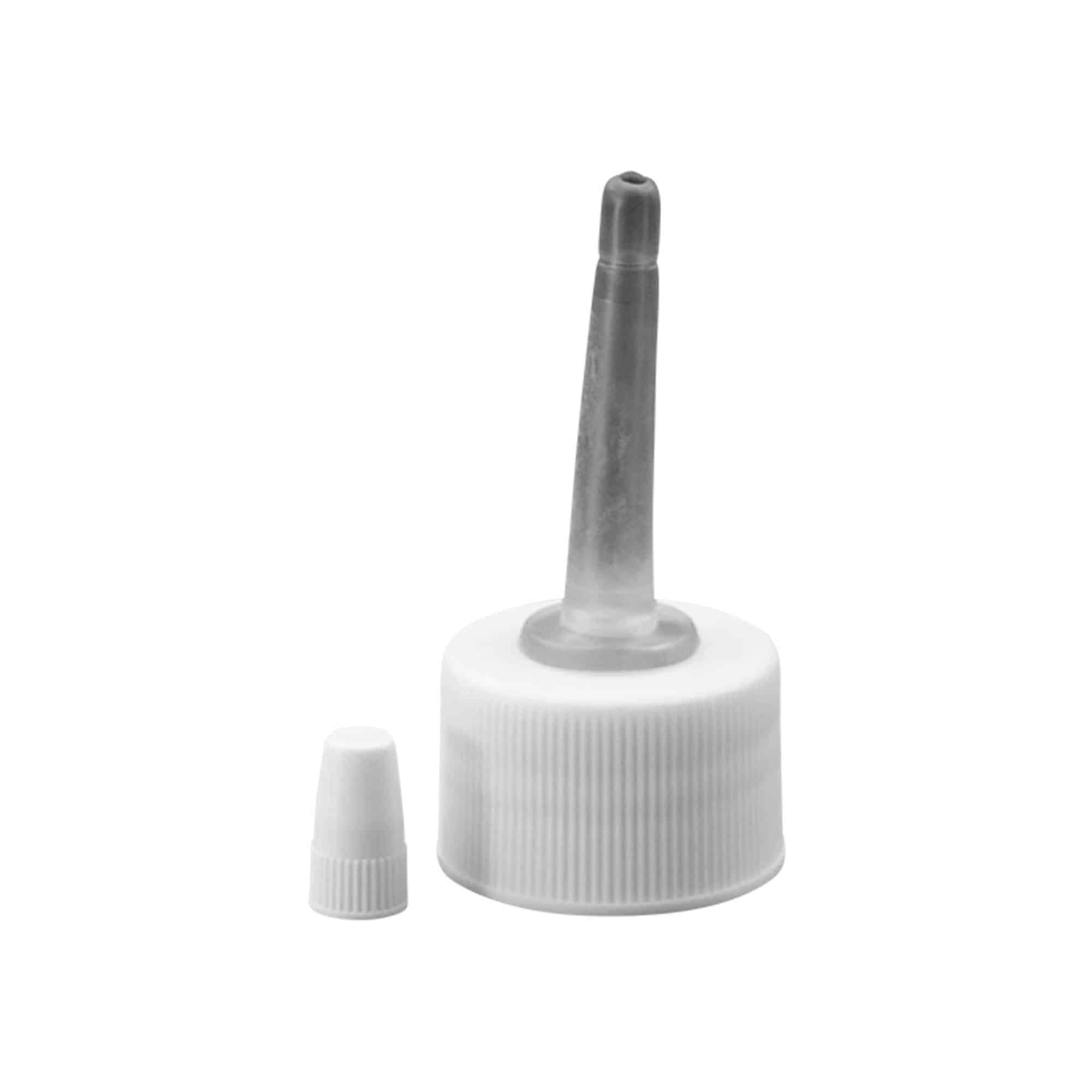 Schraubverschluss mit Applikator, PP-Kunststoff, weiß, für Mündung: GPI 24/410