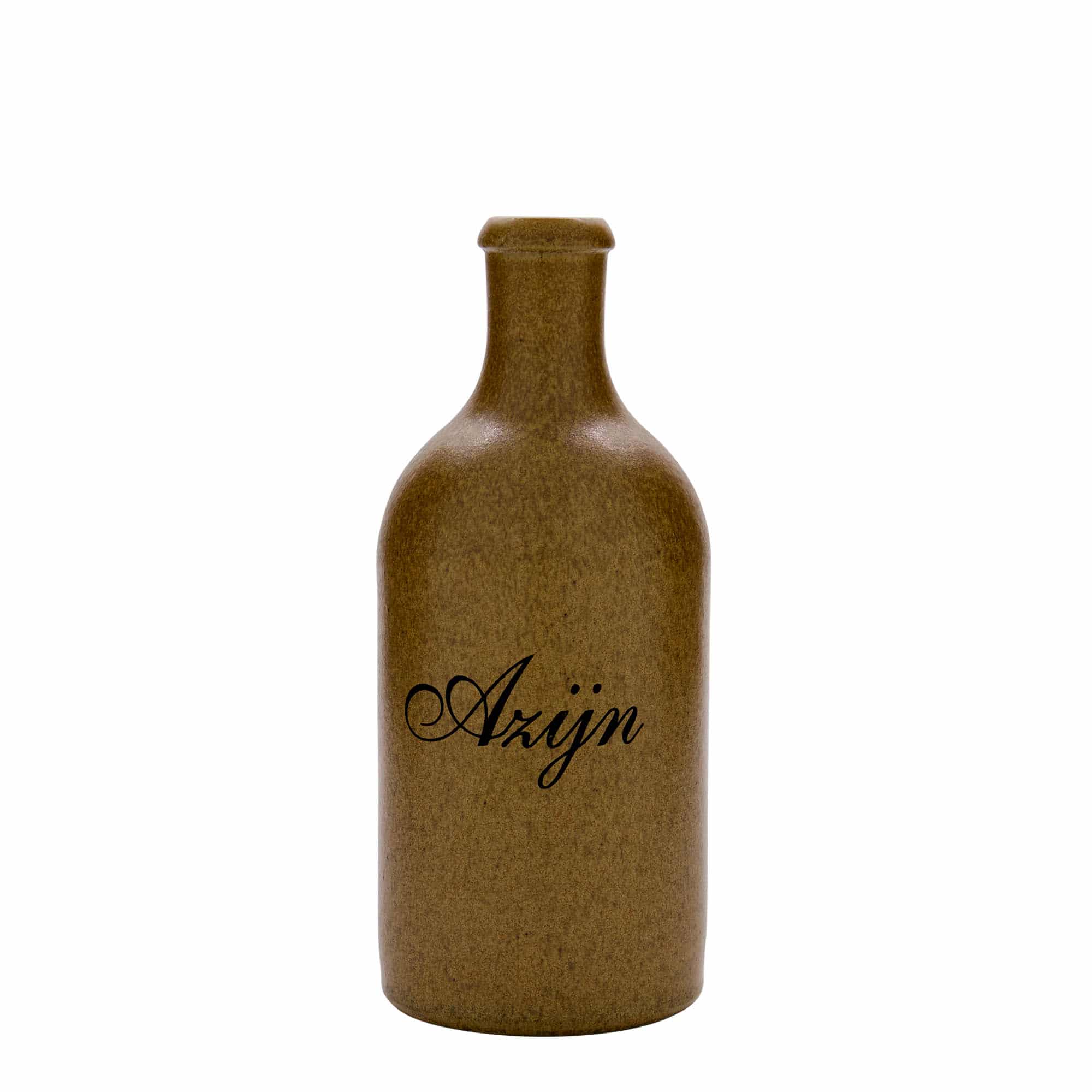 500 ml Tonkrug, Motiv: Azijn, Steinzeug, braun-kristall, Mündung: Kork