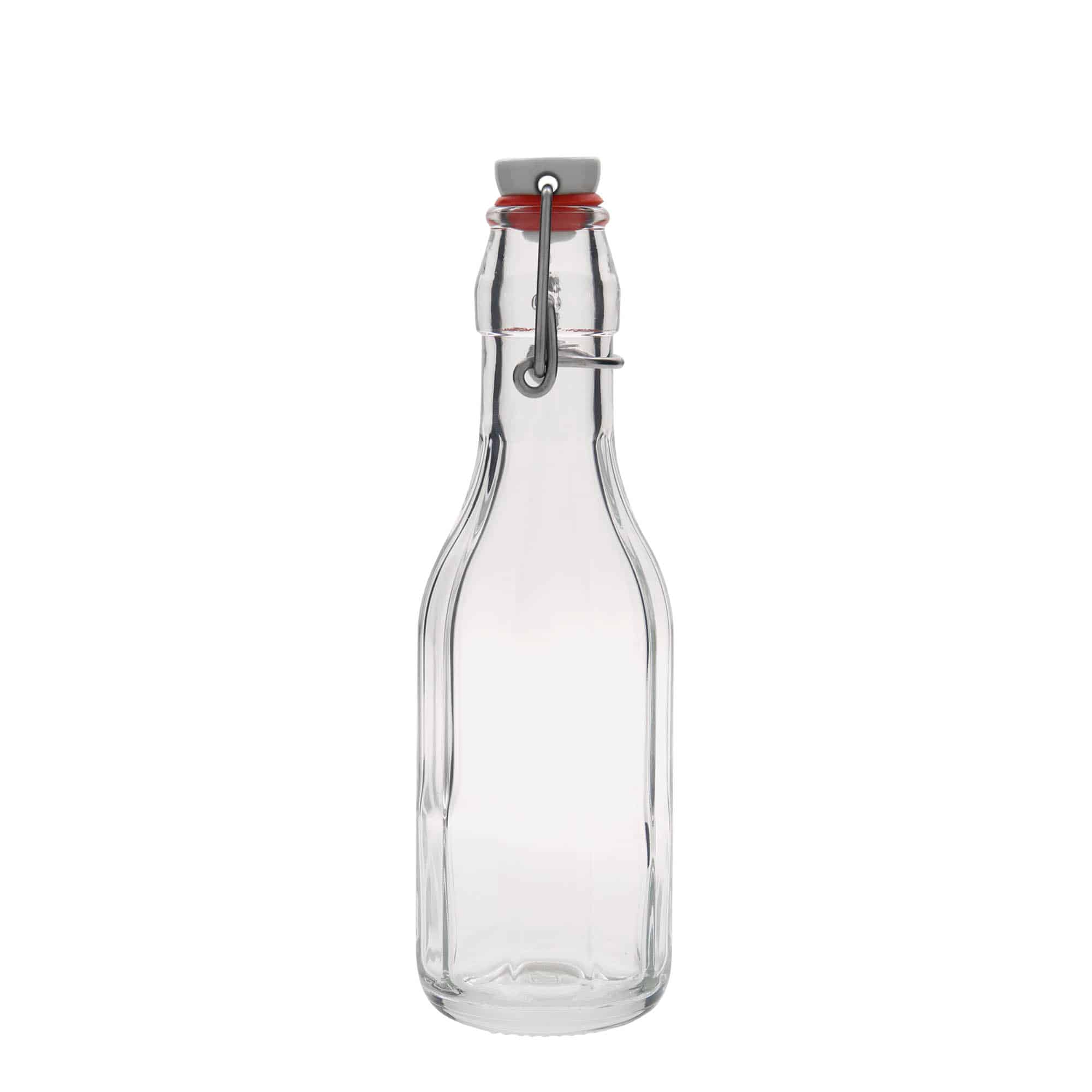 250 ml Glasflasche 'Bravo', zehneckig, Mündung: Bügelverschluss