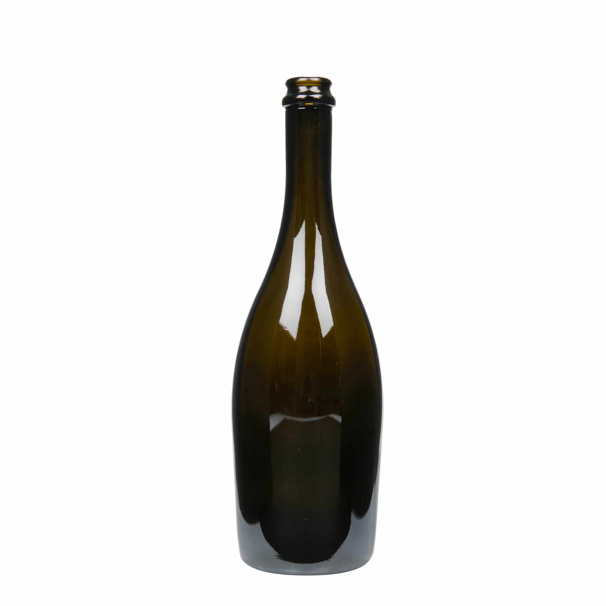 750 ml Sektflasche 'Carmen', Glas, antikgrün, Mündung: Kronkorken