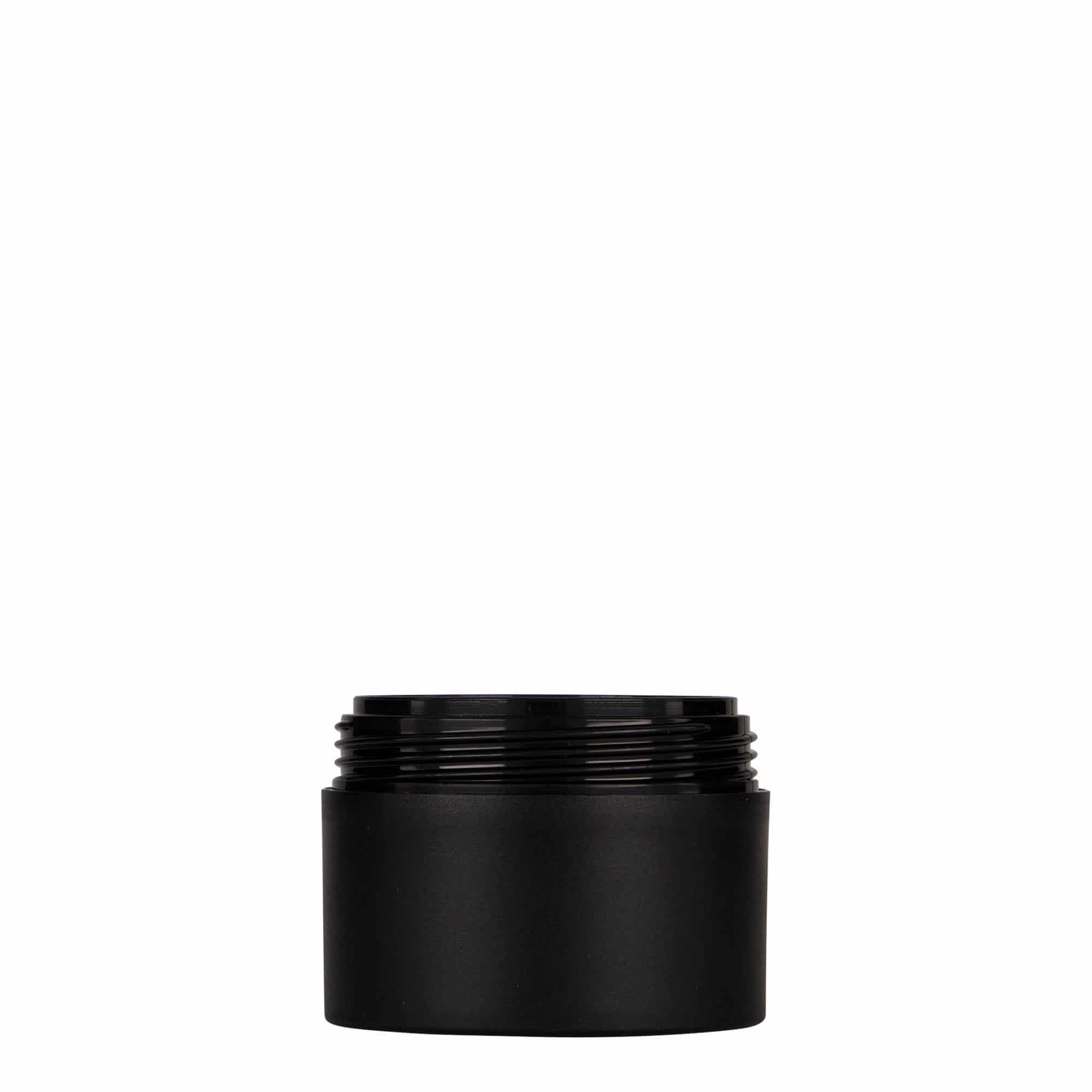 50 ml Kunststoffdose 'Antonella', PP, schwarz, Mündung: Schraubverschluss