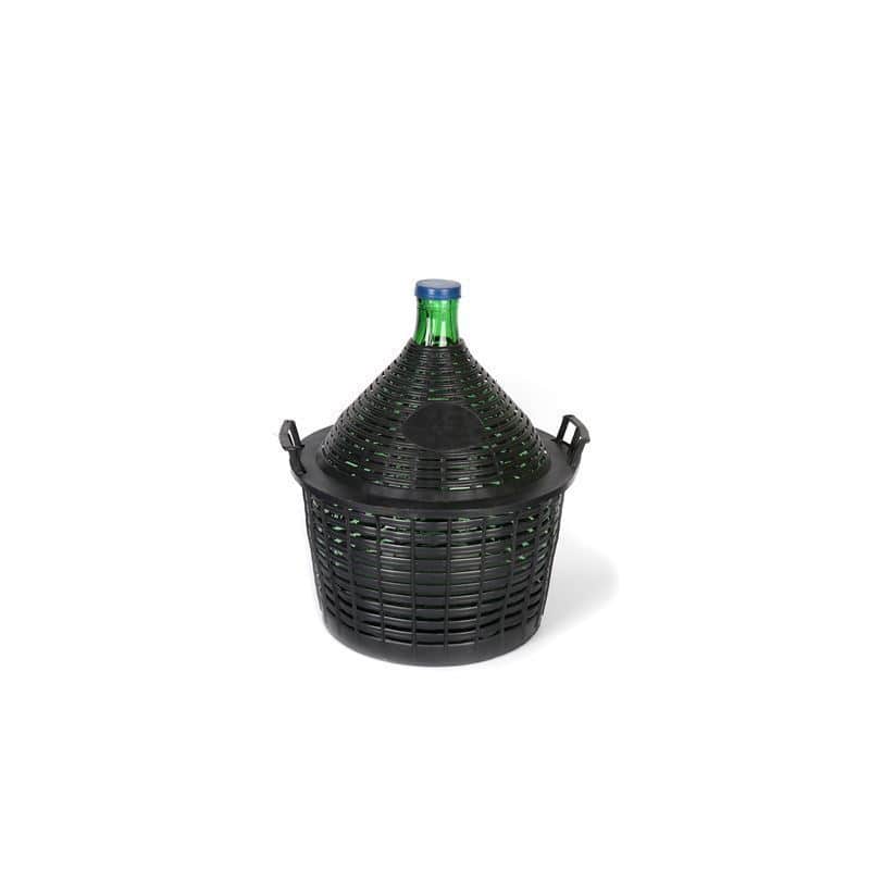 20 l Ballonflasche Enghals, Glas, grün, Mündung: Stülpdeckel
