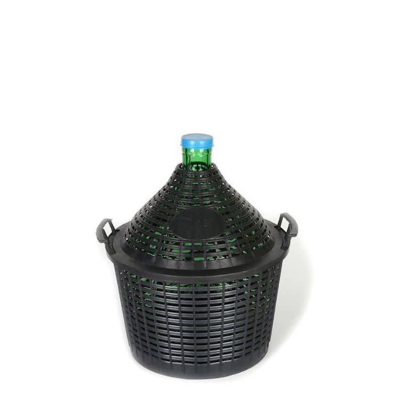 5 l Ballonflasche Enghals, Glas, grün, Mündung: Stülpdeckel