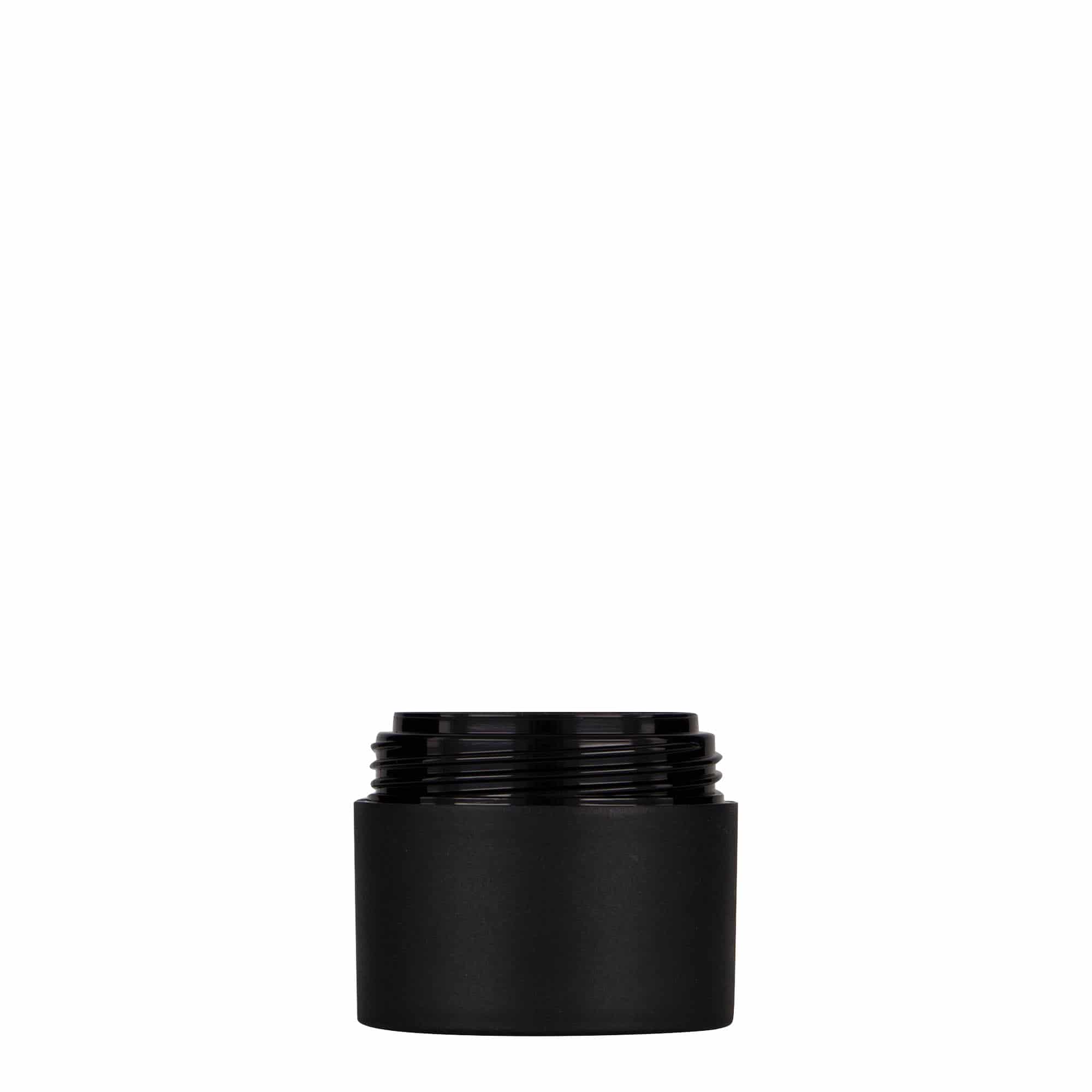 30 ml Kunststoffdose 'Antonella', PP, schwarz, Mündung: Schraubverschluss