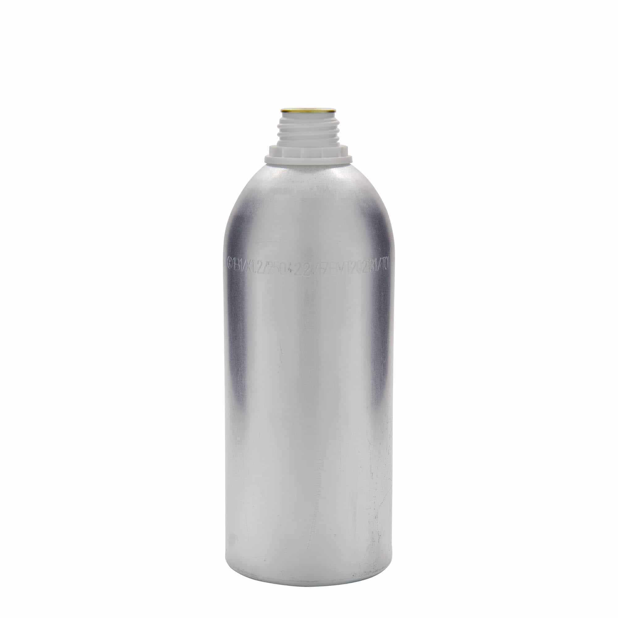 1100 ml Aluminiumflasche, Metall, silber, Mündung: DIN 32