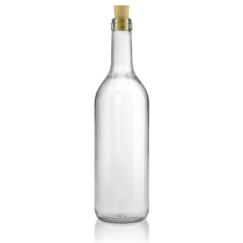 750 ml Glasflasche 'Bordeaux', Mündung: Kork