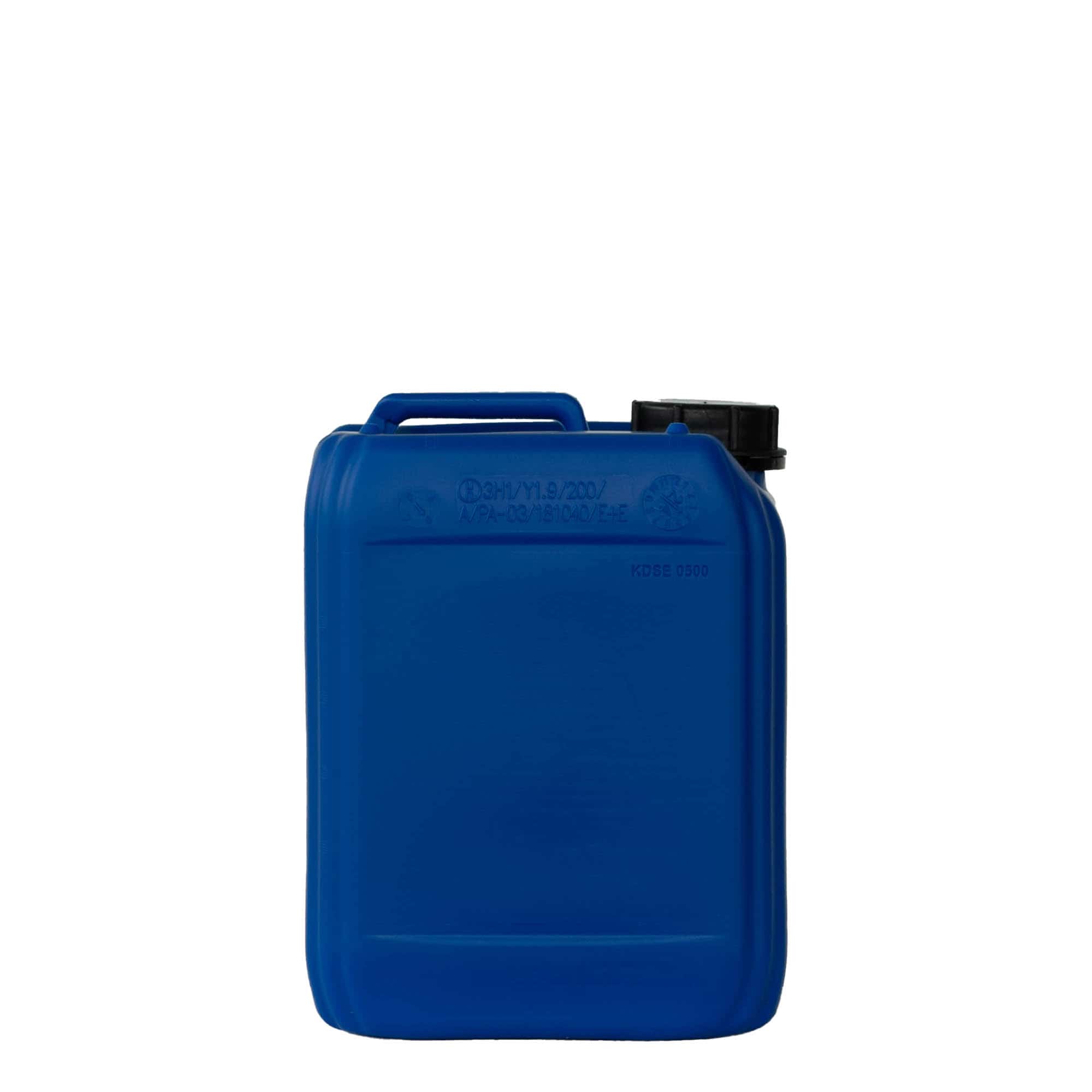 5 l Kanister, rechteckig, HDPE-Kunststoff, blau, Mündung: ND 55