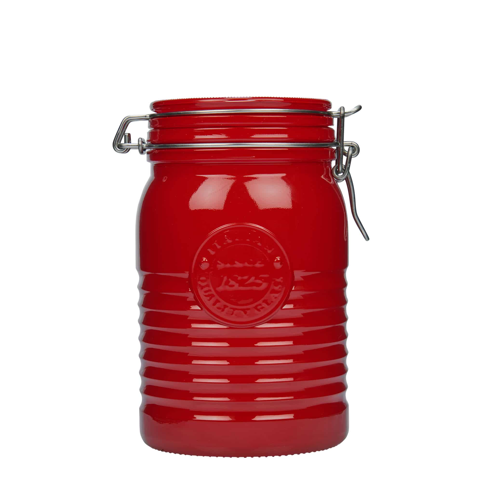 1.000 ml Drahtbügelglas 'Officina 1825', rot, Mündung: Drahtbügelverschluss