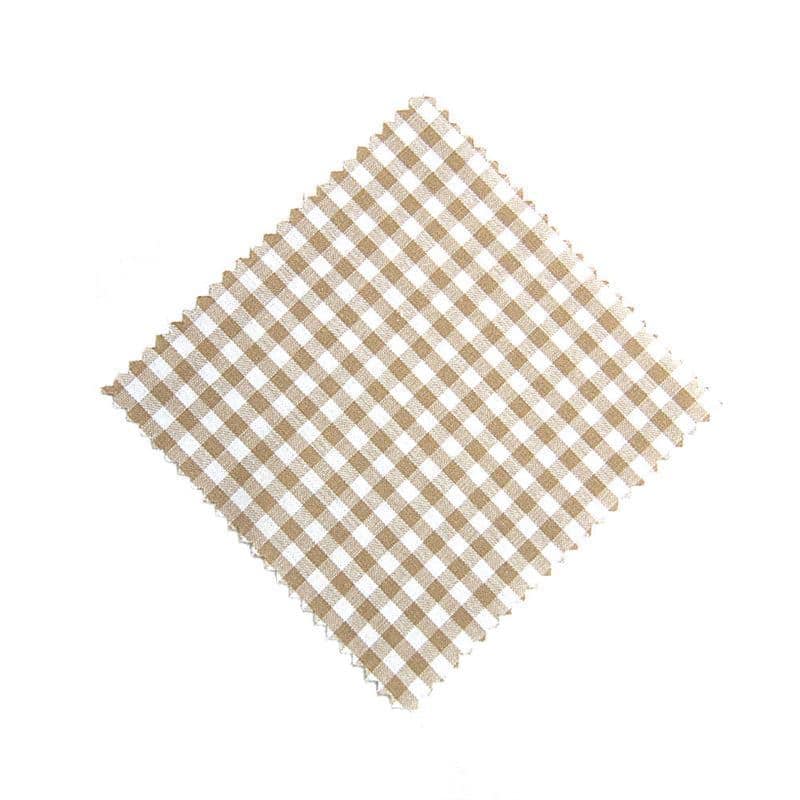 Stoffdeckchen kariert 12x12, quadratisch, Textil, beige, Mündung: TO38-TO53