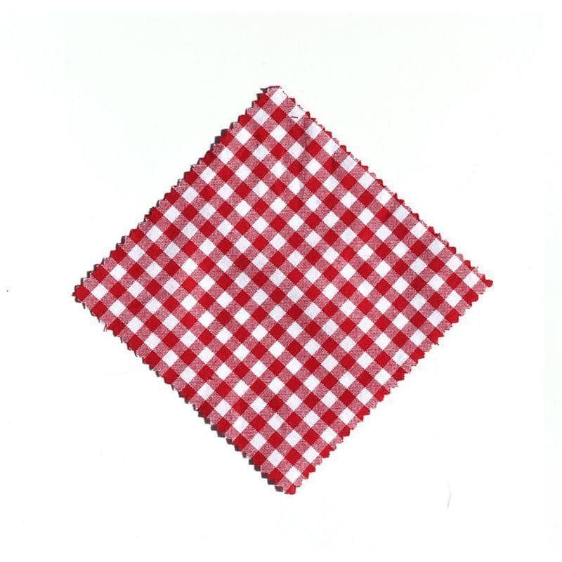 Stoffdeckchen kariert 15x15, quadratisch, Textil, rot, Mündung: TO58-TO82