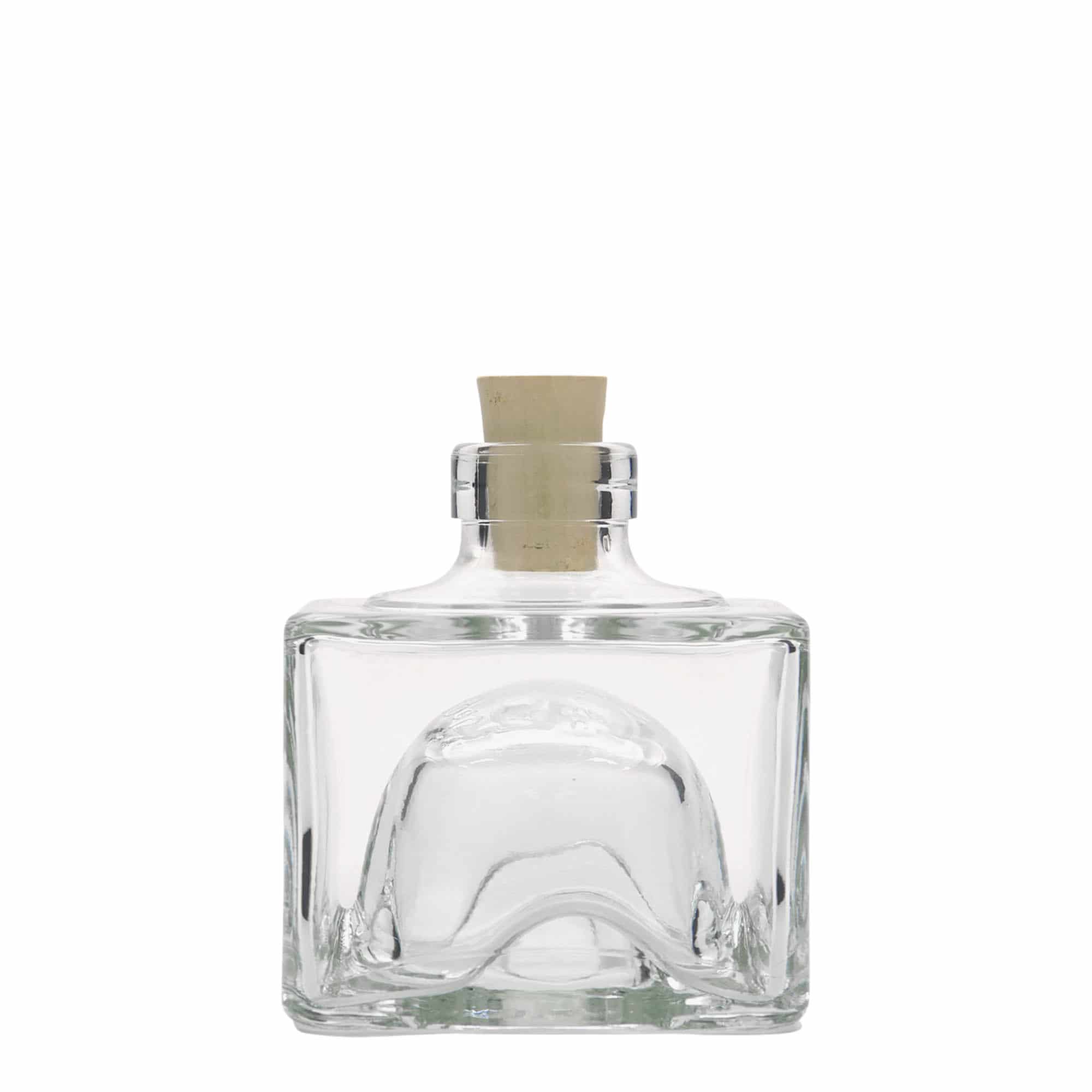 200 ml Glasflasche 'Cocolores', quadratisch, Mündung: Kork