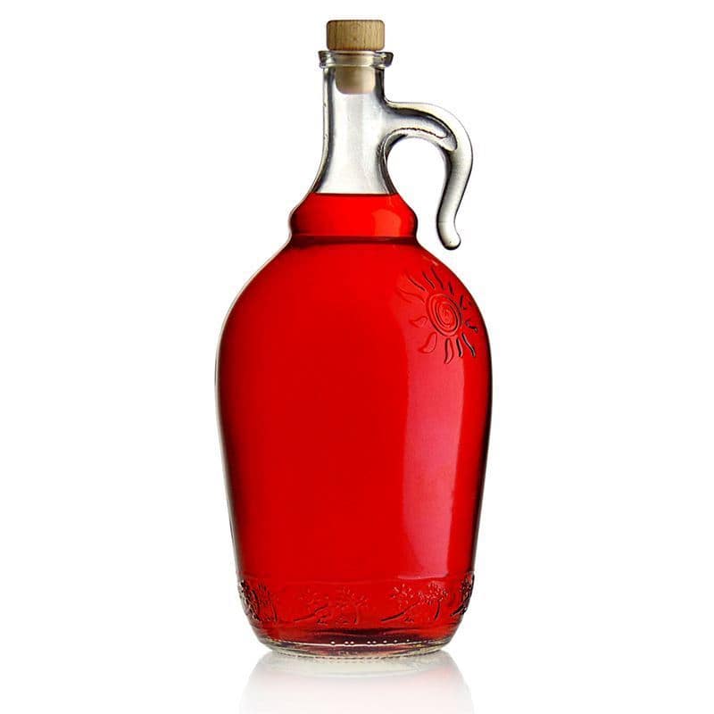 2.000 ml Glasflasche 'Sunny', Mündung: Kork