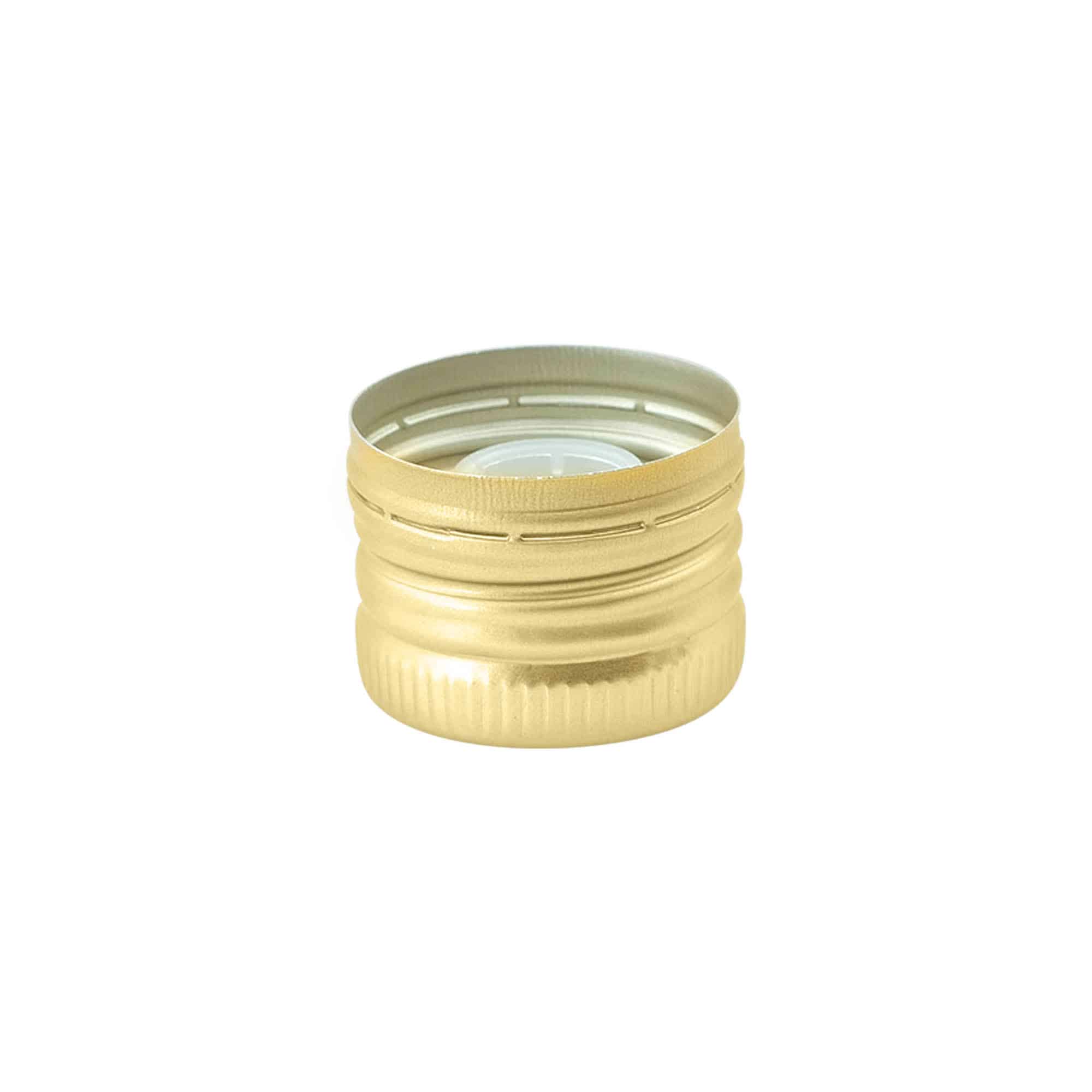Schraubverschluss mit Ausgießereinsatz, Metall-Kunststoff, gold, für Mündung: PP 31,5