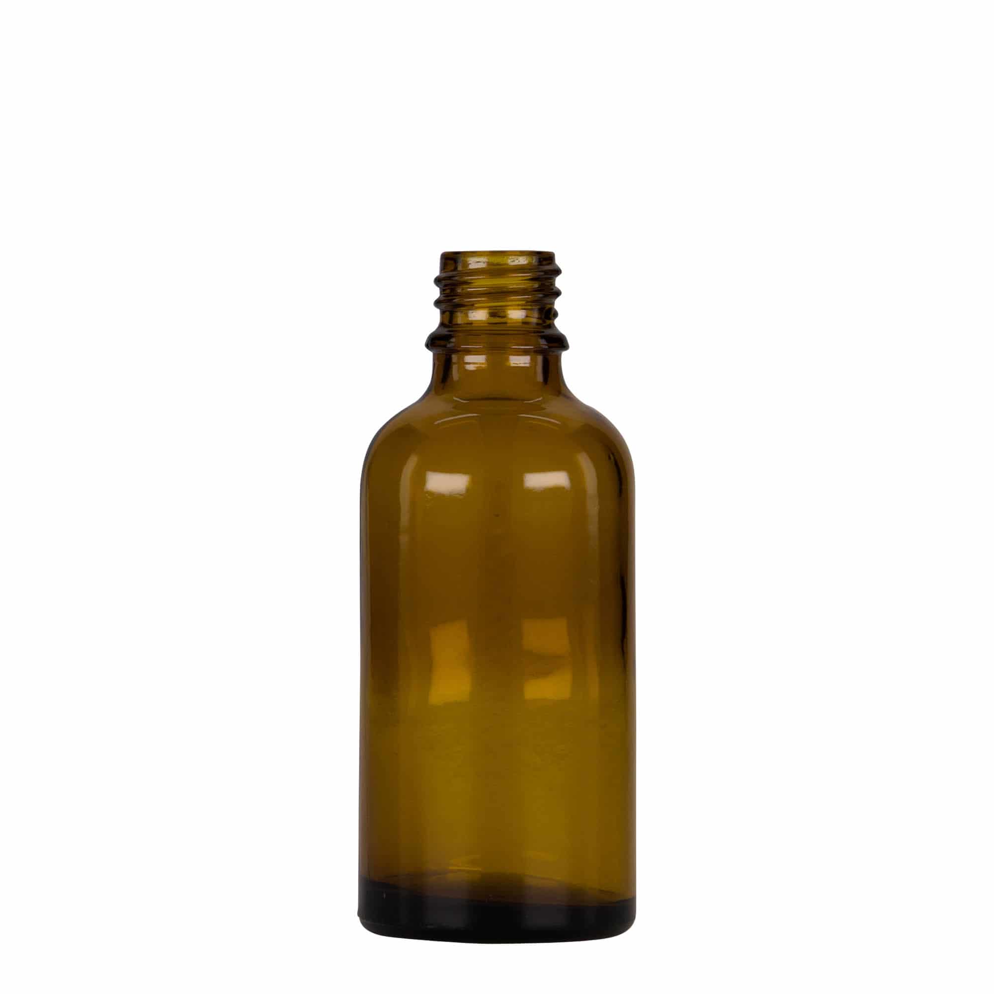 50 ml Pipettenflasche Medizin, Glas, braun-schwarz, Mündung: DIN 18