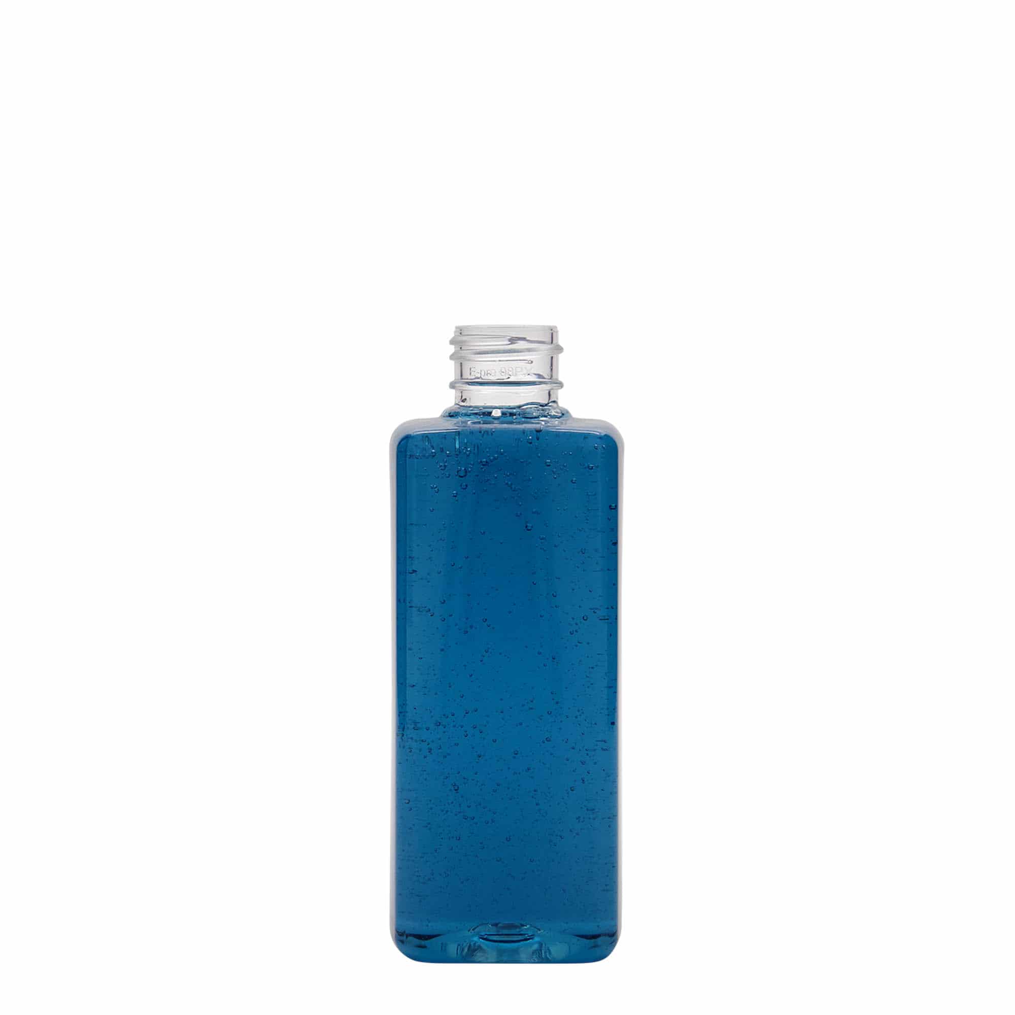 200 ml PET-Flasche 'Karl', quadratisch, Kunststoff, Mündung: GPI 24/410