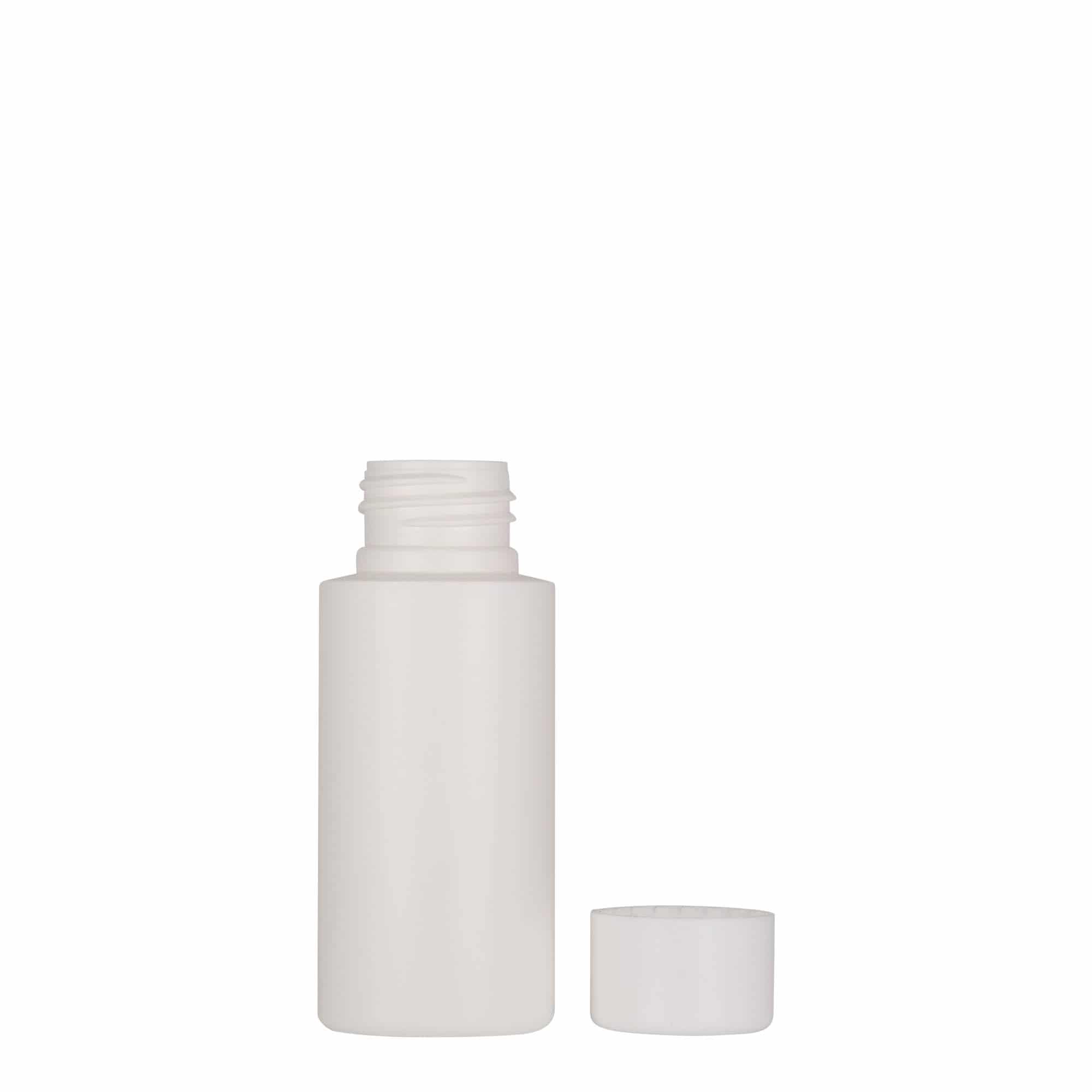 50 ml Kunststoffflasche 'Pipe', HDPE, weiß, Mündung: GPI 24/410