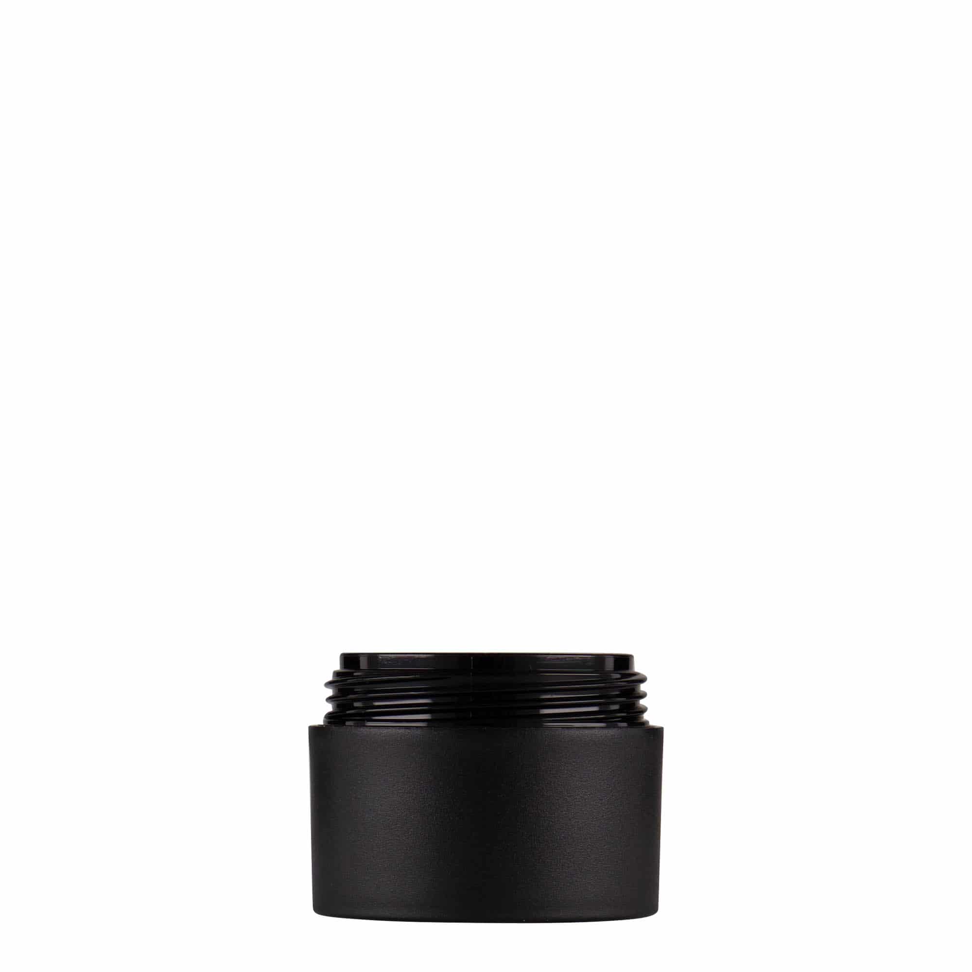 15 ml Kunststoffdose 'Antonella', PP, schwarz, Mündung: Schraubverschluss