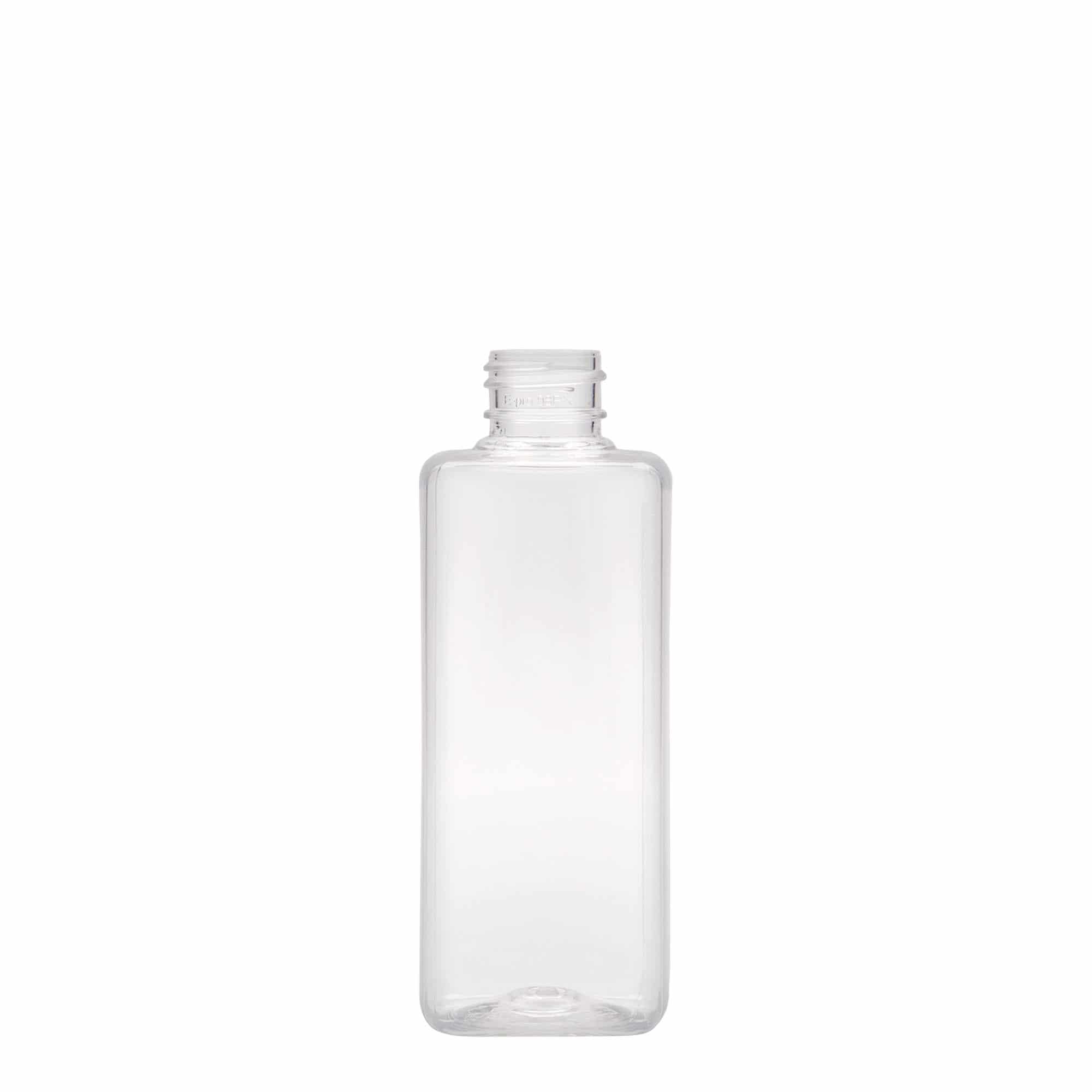 200 ml PET-Flasche 'Karl', quadratisch, Kunststoff, Mündung: GPI 24/410