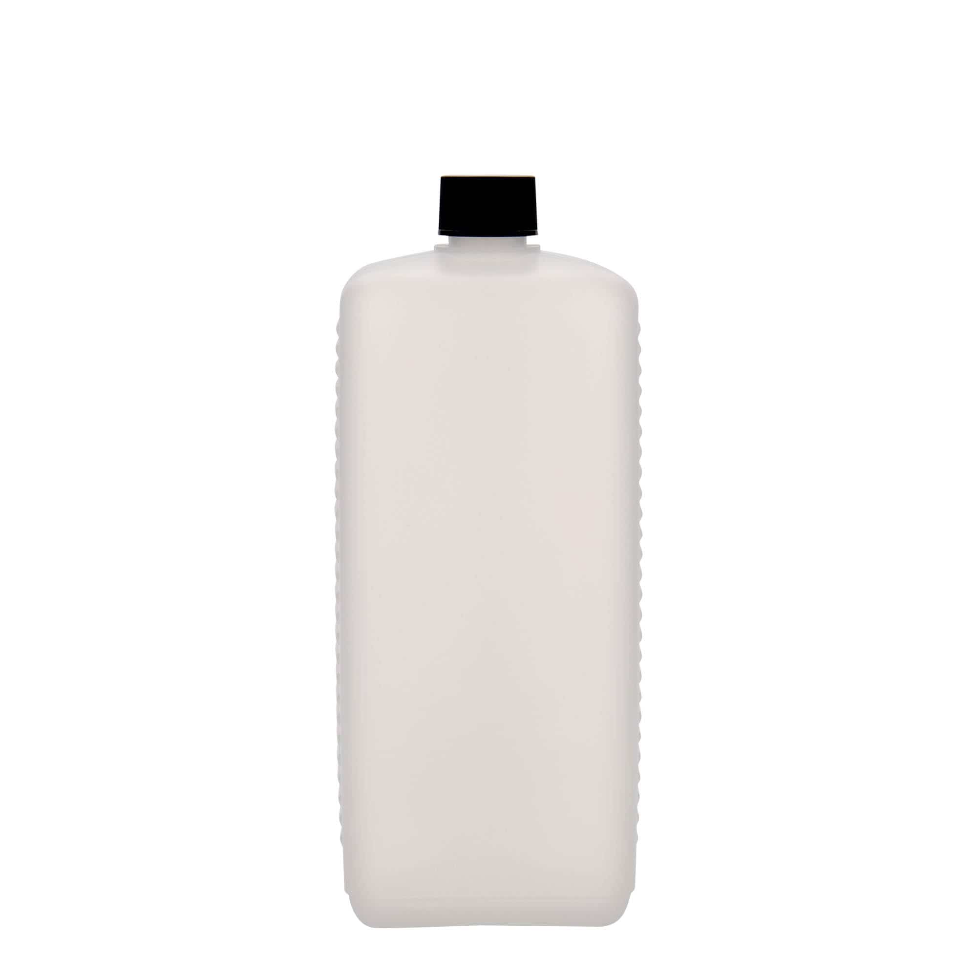1.000 ml Kanisterflasche, rechteckig, HDPE-Kunststoff, natur, Mündung: DIN 25 EPE