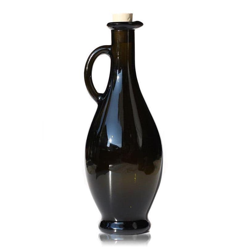 500 ml Essig-/Ölflasche 'Egizia', antikgrün, Mündung: Kork