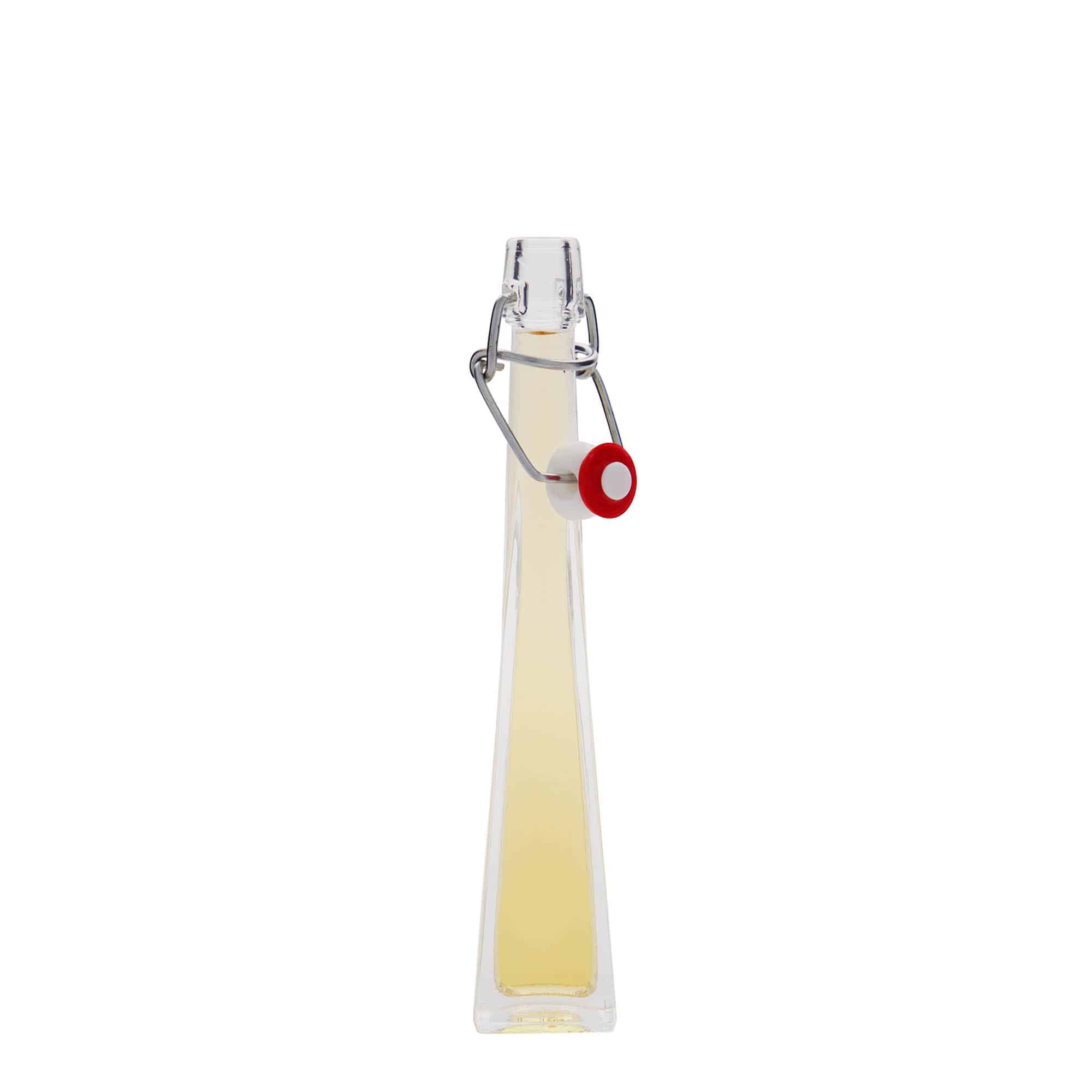 40 ml Glasflasche 'Dama Quadrato', quadratisch, Mündung: Bügelverschluss