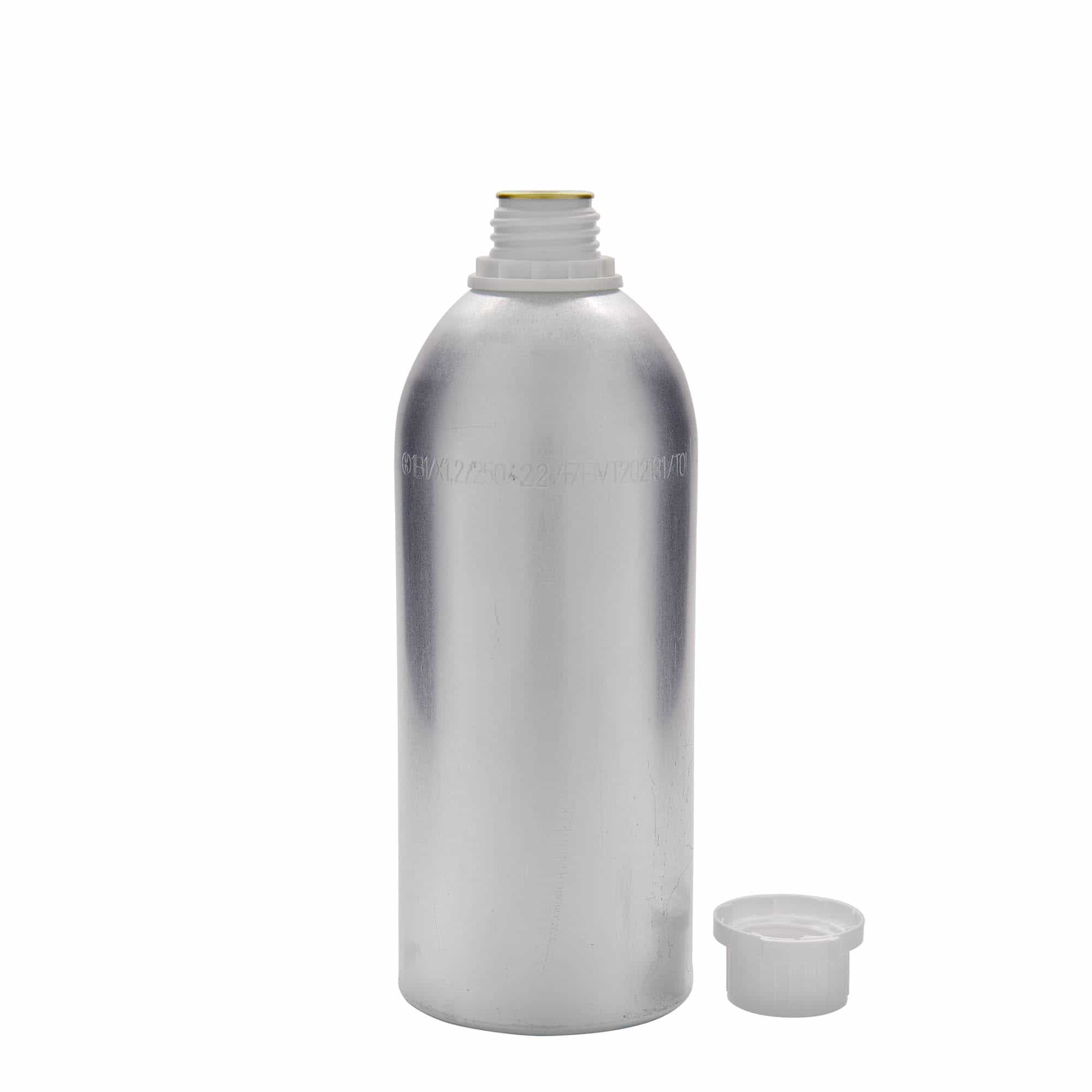 1100 ml Aluminiumflasche, Metall, silber, Mündung: DIN 32