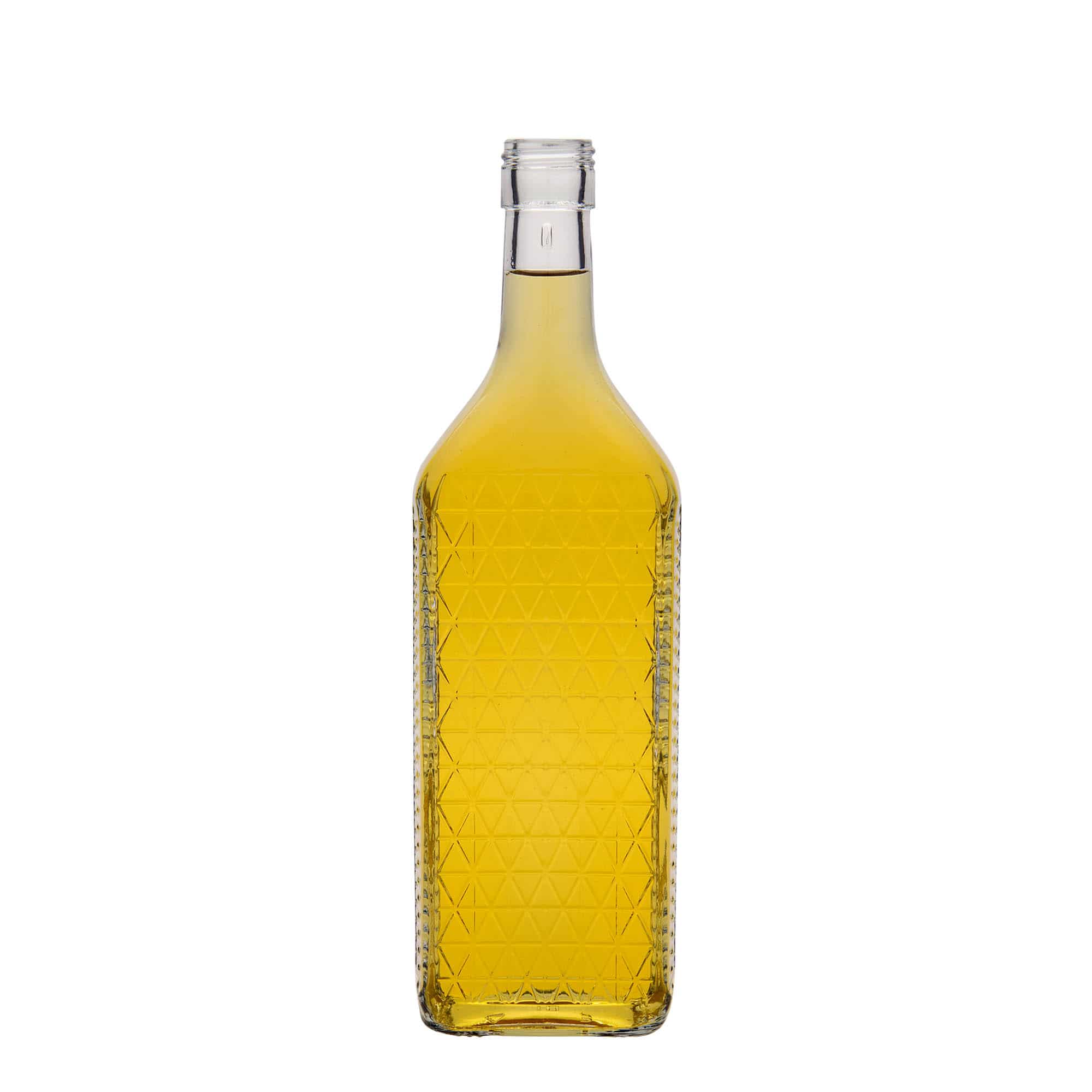 700 ml Glasflasche 'Caruso', rechteckig, Mündung: PP 31,5